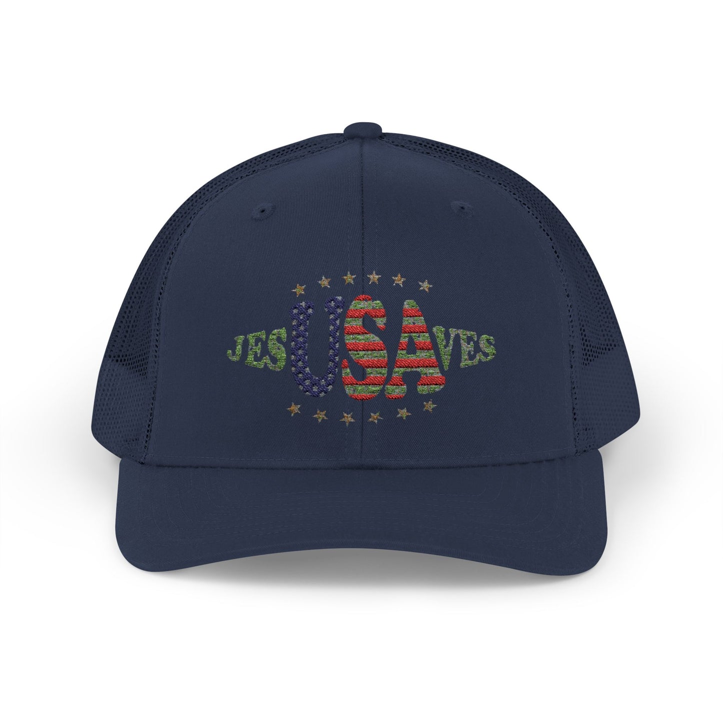 JesUSAves Patriotic Snapback Trucker Cap American Flag Christian Faith