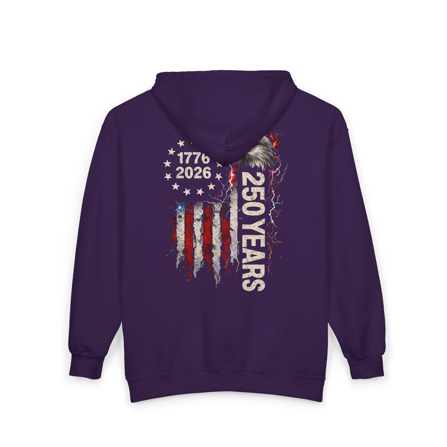 #250 1776-2026 250 Years USA Bicentennial Eagle Zip Hoodie