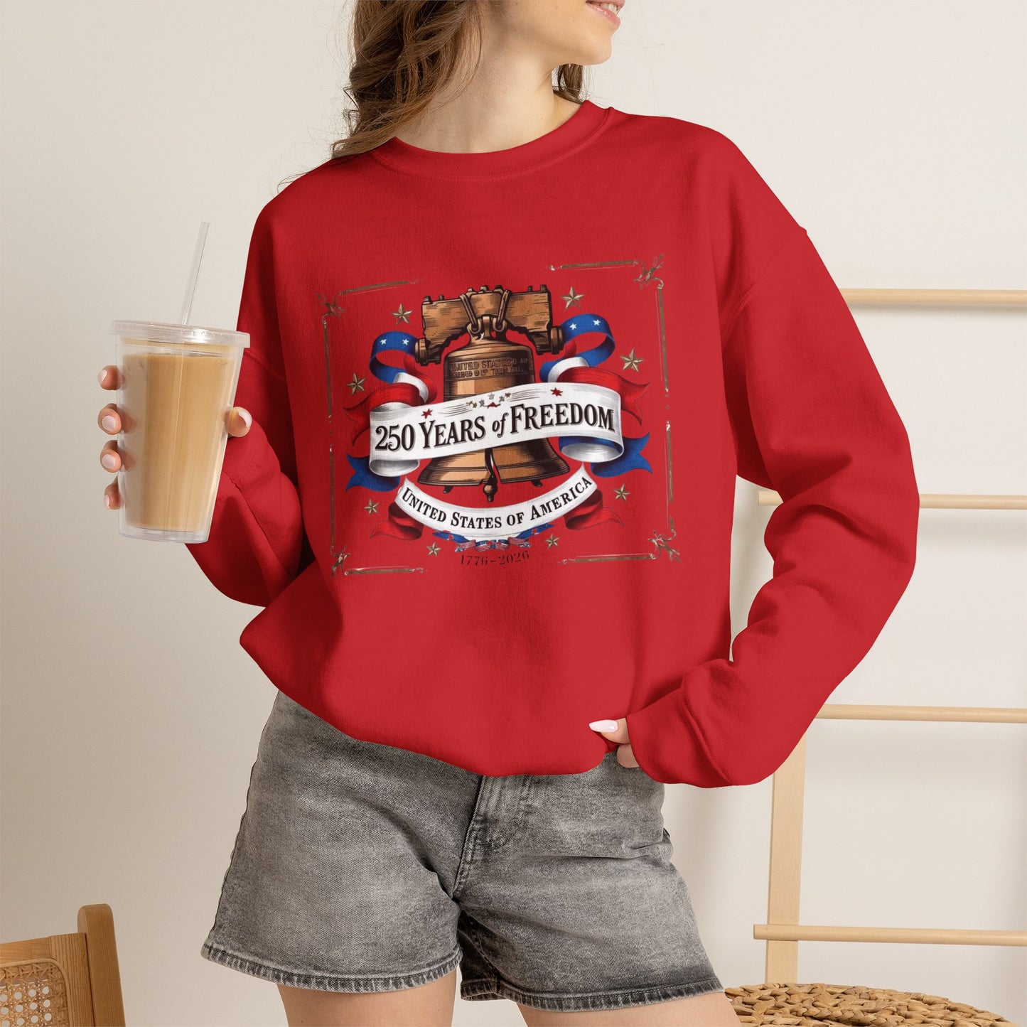 #250 250 Years of Freedom Liberty Bell Crewneck Sweatshirt