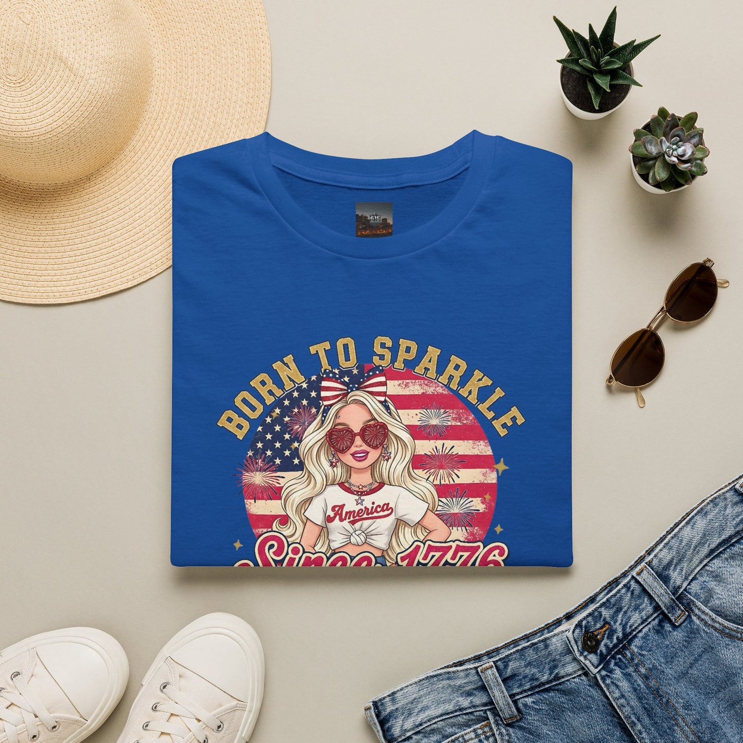 #250 "Born to Sparkle Since 1776" Patriotic T-Shirt