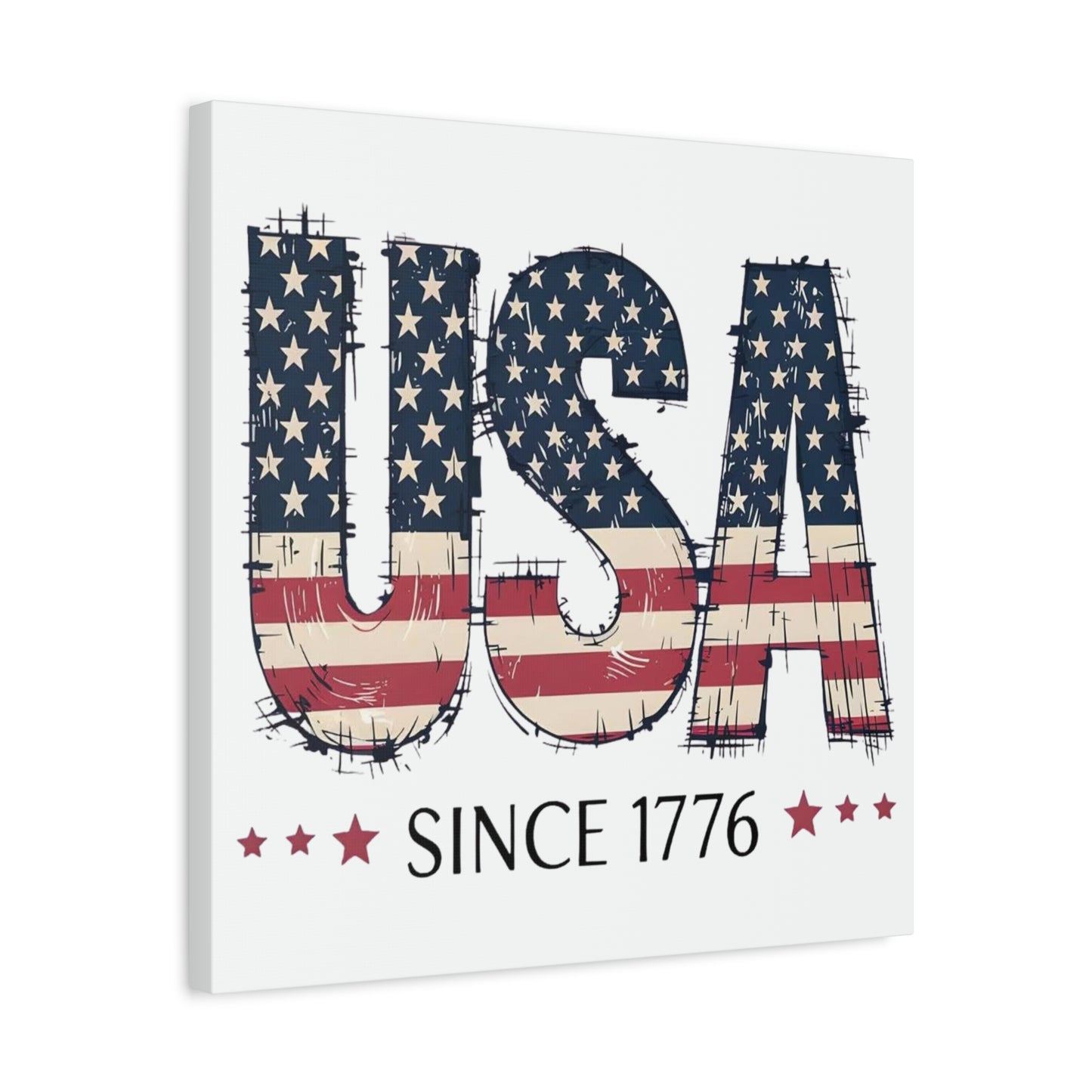 #250 USA Flag "USA Since 1776" Patriotic Matte Canvas Wall Art