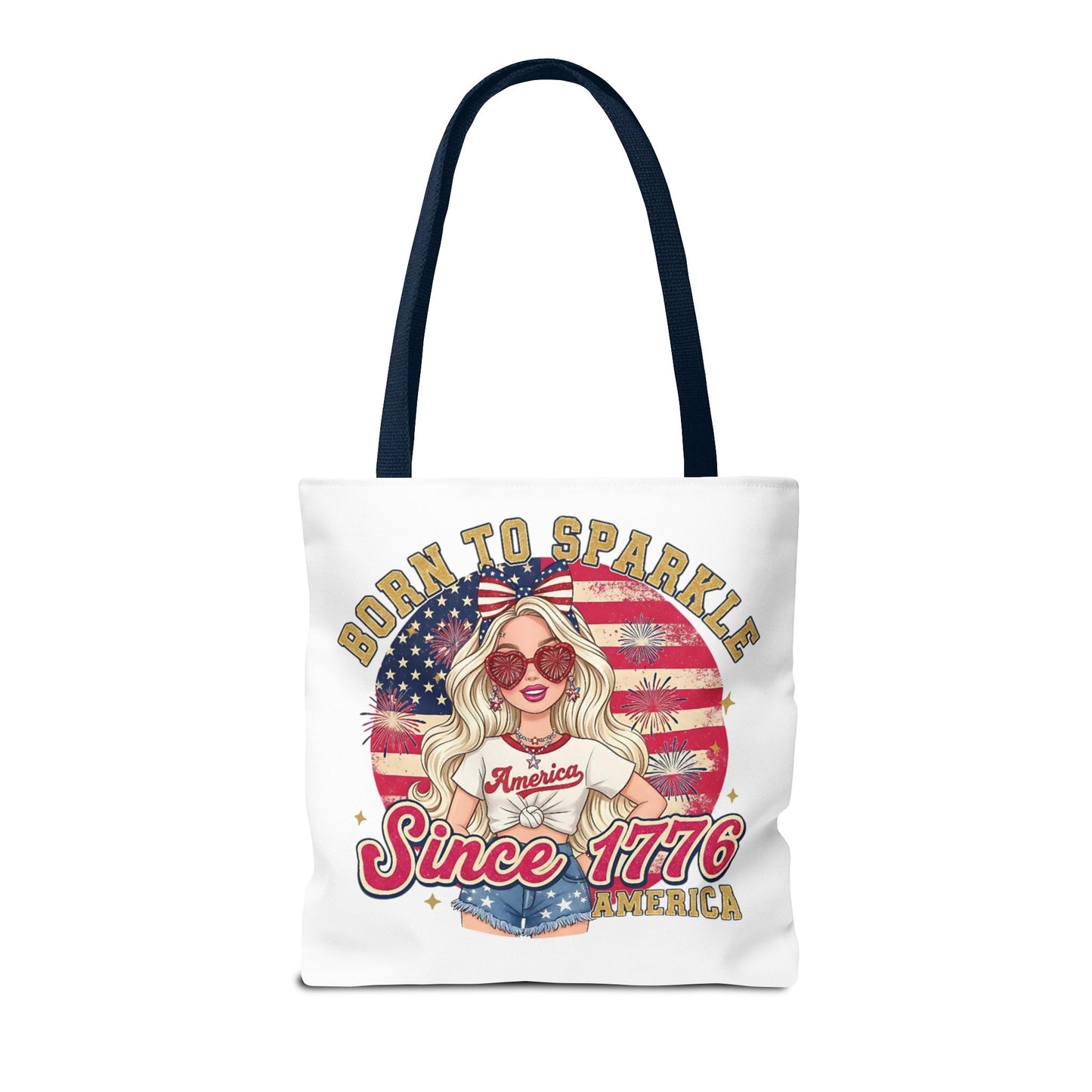 #250 "Born to Sparkle Since 1776" Patriotic Tote Bag