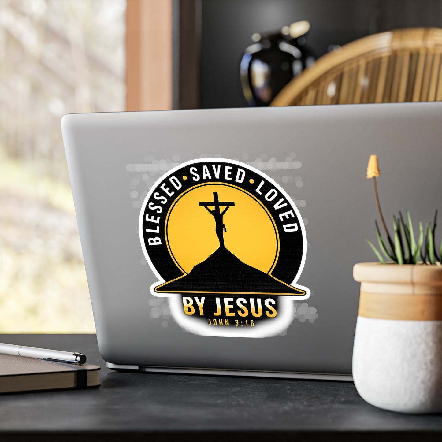 Blessed • Saved • Loved by Jesus Kiss-Cut Vinyl Sticker