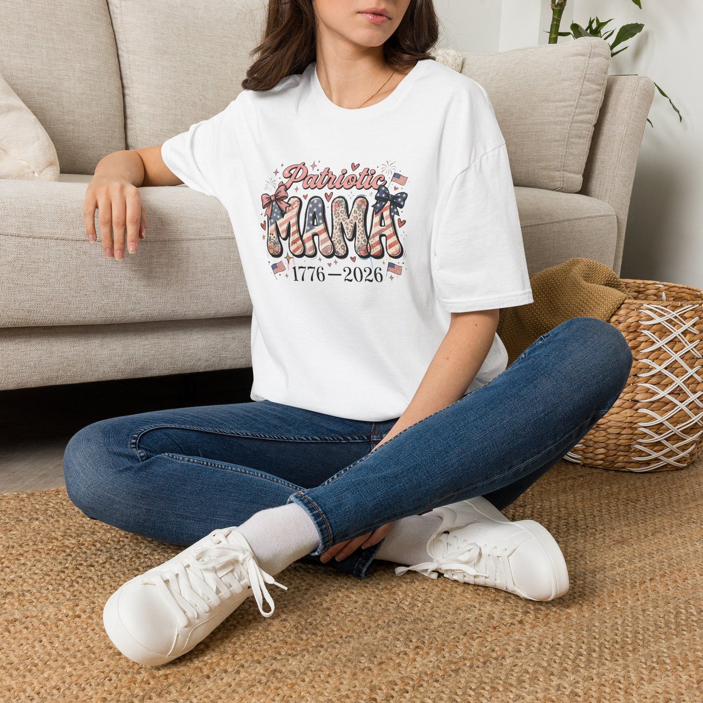 #250 Patriotic Mama 1776–2026 American Flag T-Shirt