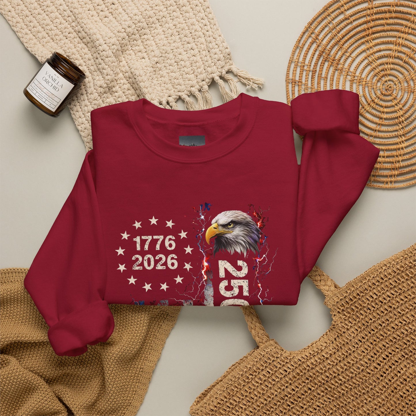#250 1776-2026 250 Years USA Bicentennial Eagle Crewneck Sweatshirt