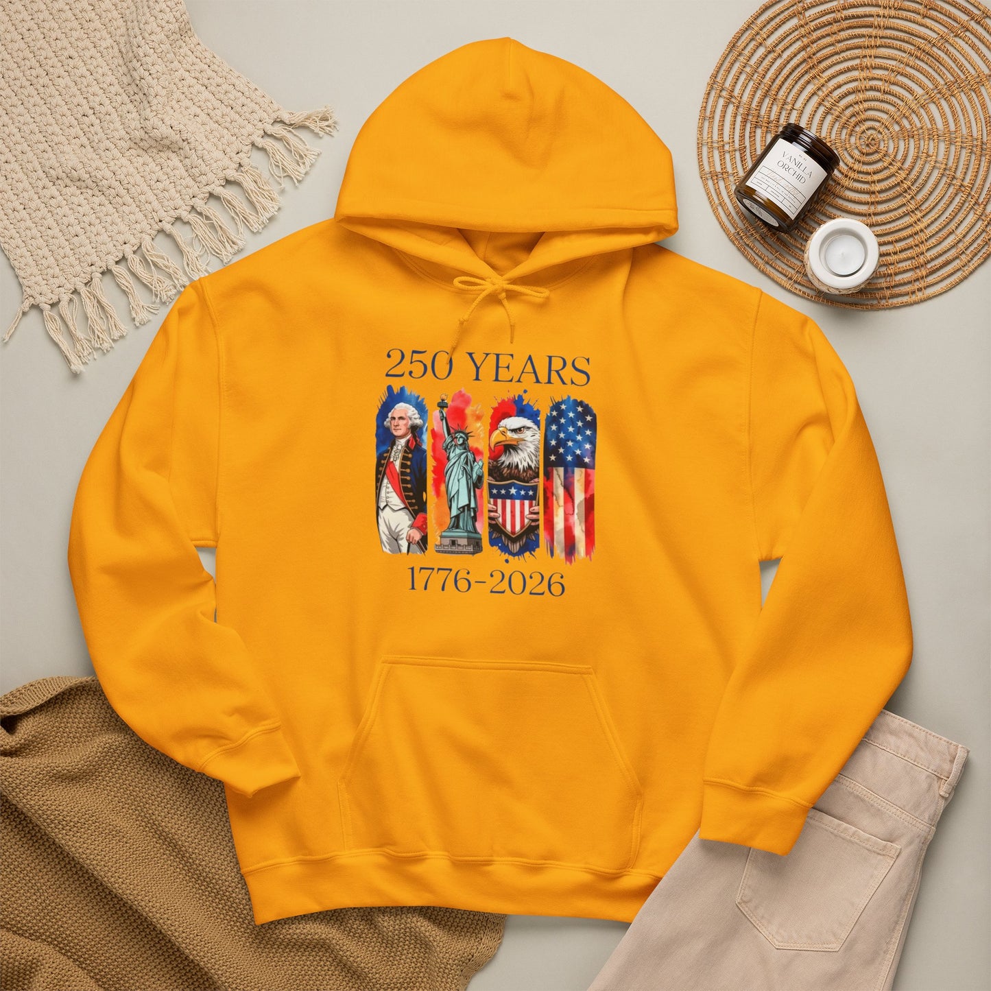 #250 250 Years American History Celebration 1776–2026 Patriotic Hoodie
