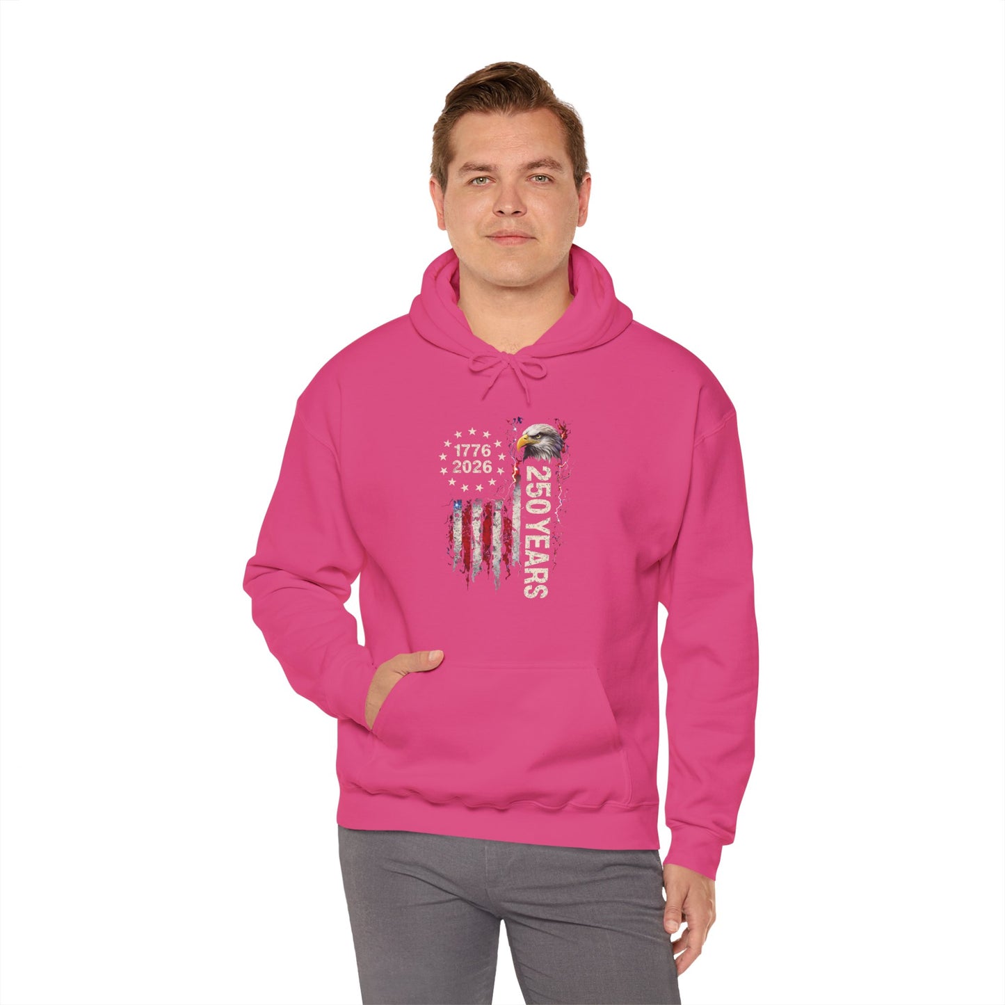 #250 1776-2026 250 Years USA Bicentennial Eagle Hoodie
