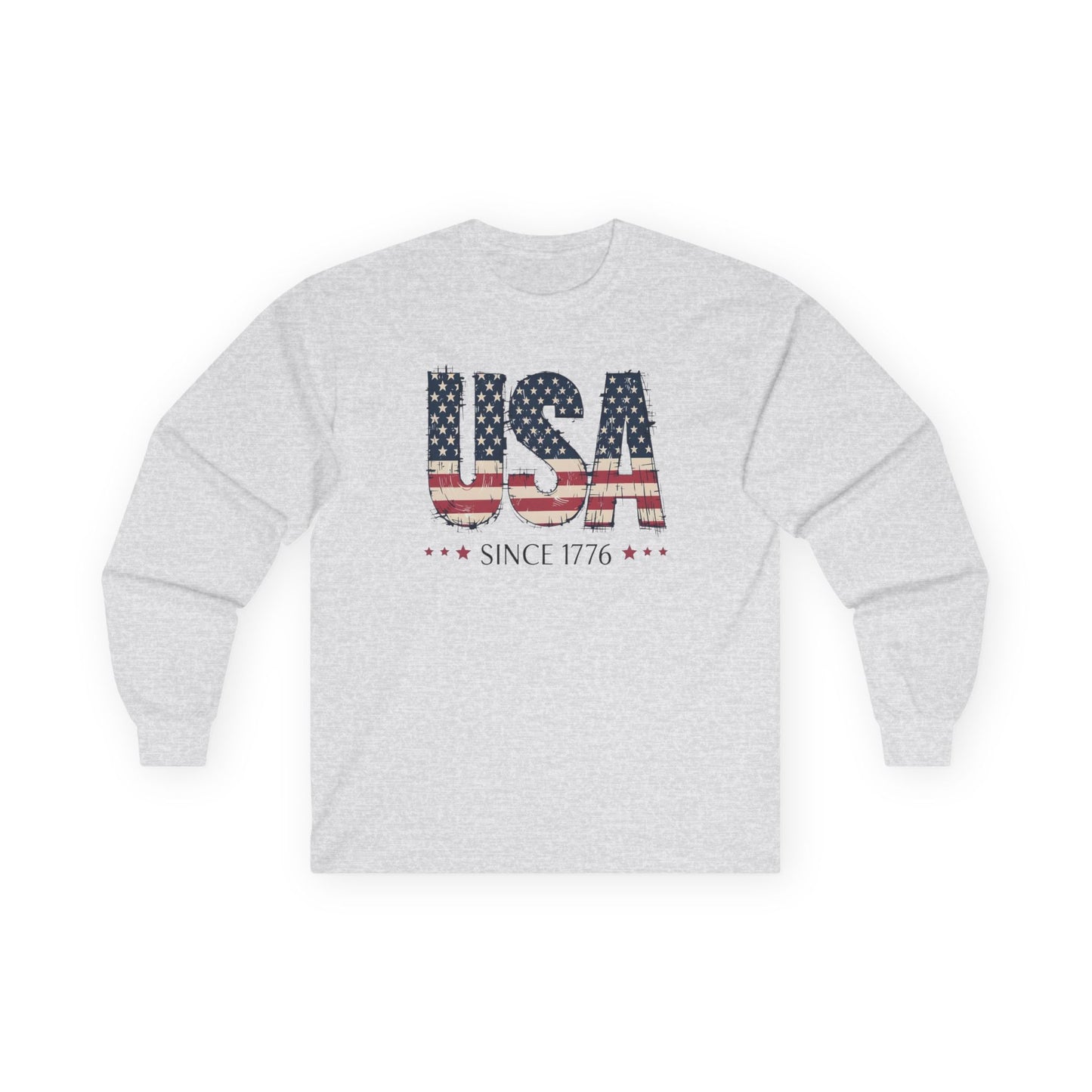 #250 USA Flag "USA Since 1776" Patriotic Long Sleeve Tee