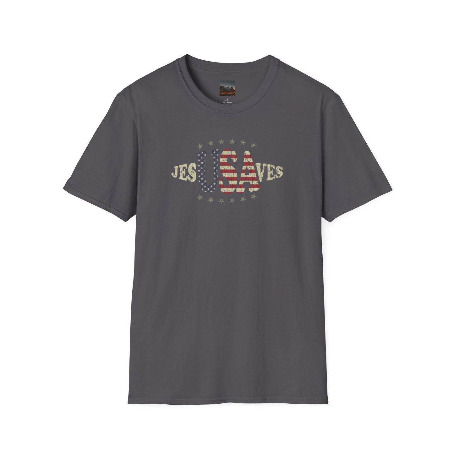 JesUSAves Patriotic T-Shirt — American Flag Christian Faith Tee