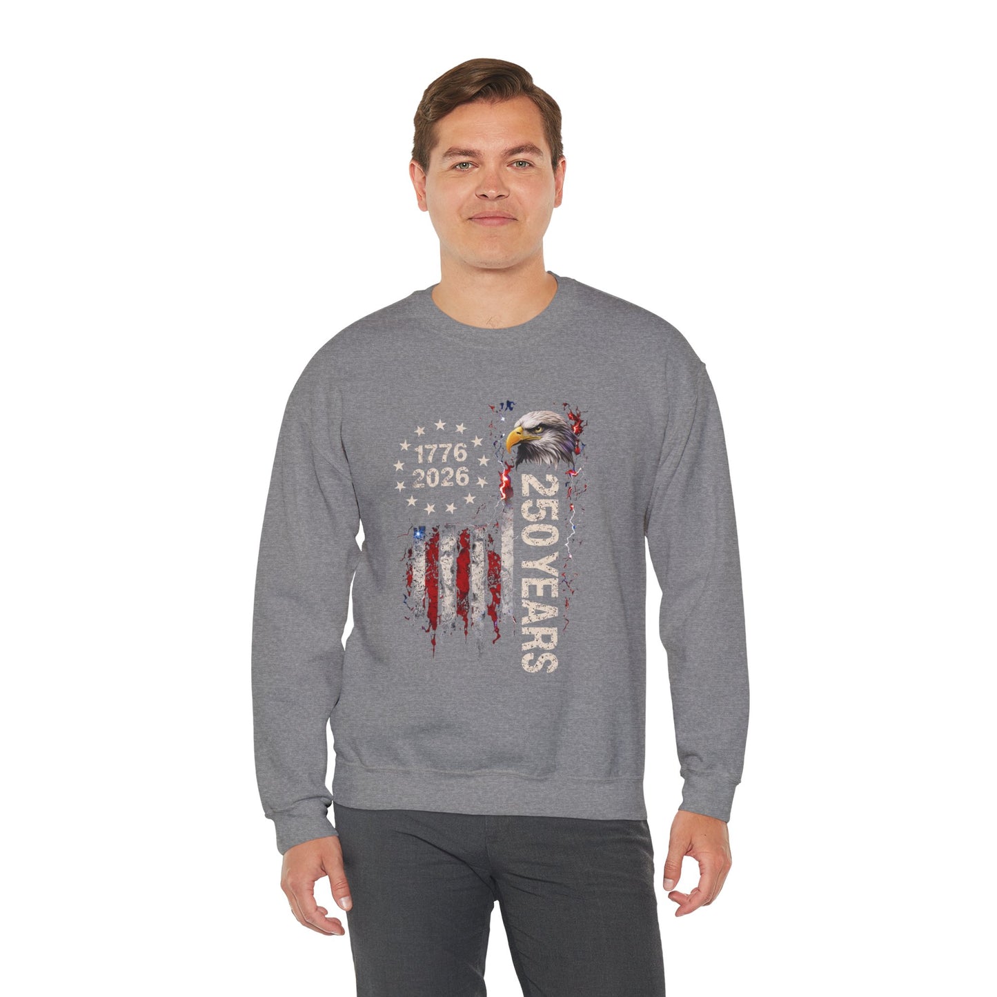 #250 1776-2026 250 Years USA Bicentennial Eagle Crewneck Sweatshirt