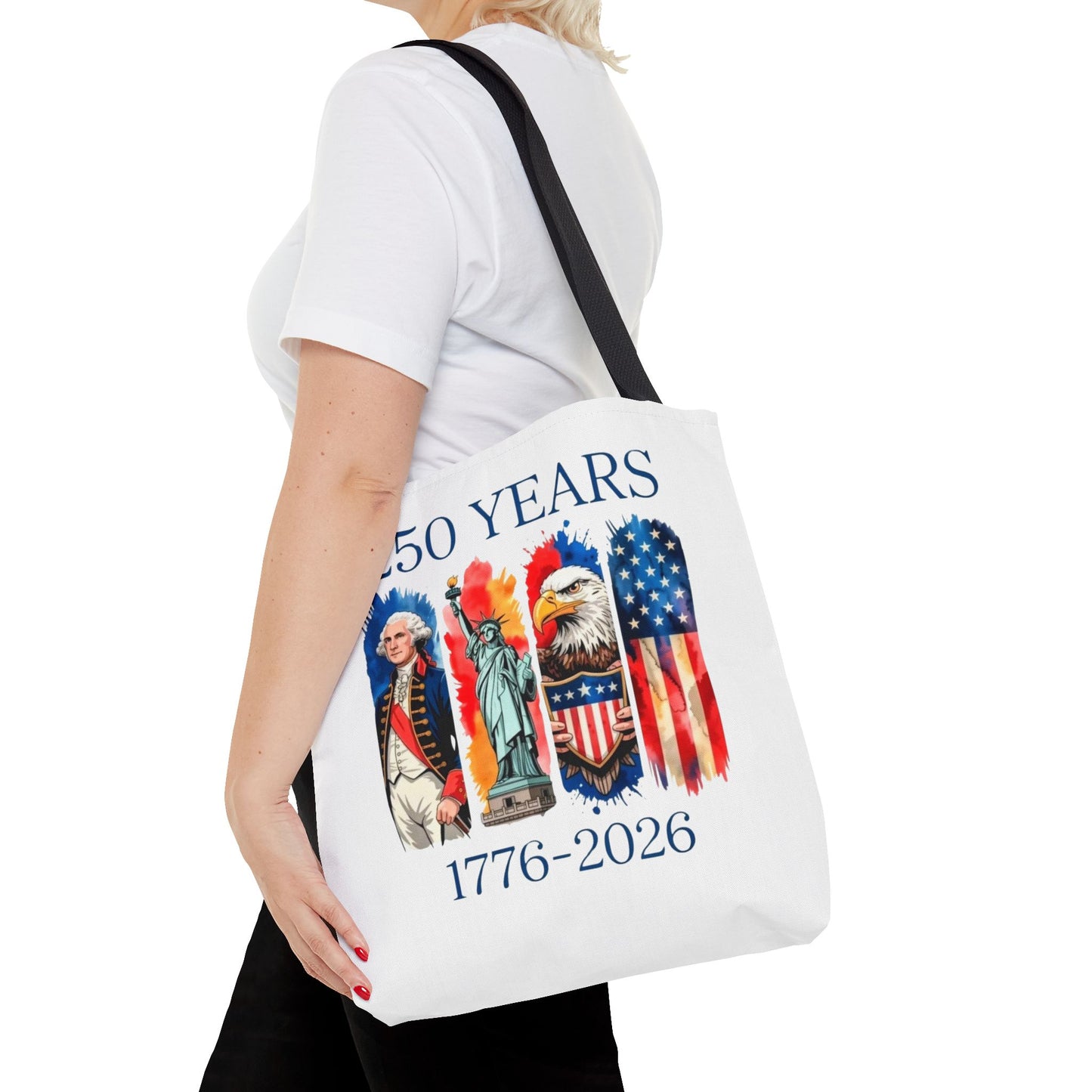 #250 250 Years American History Celebration 1776–2026 Patriotic Tote Bag
