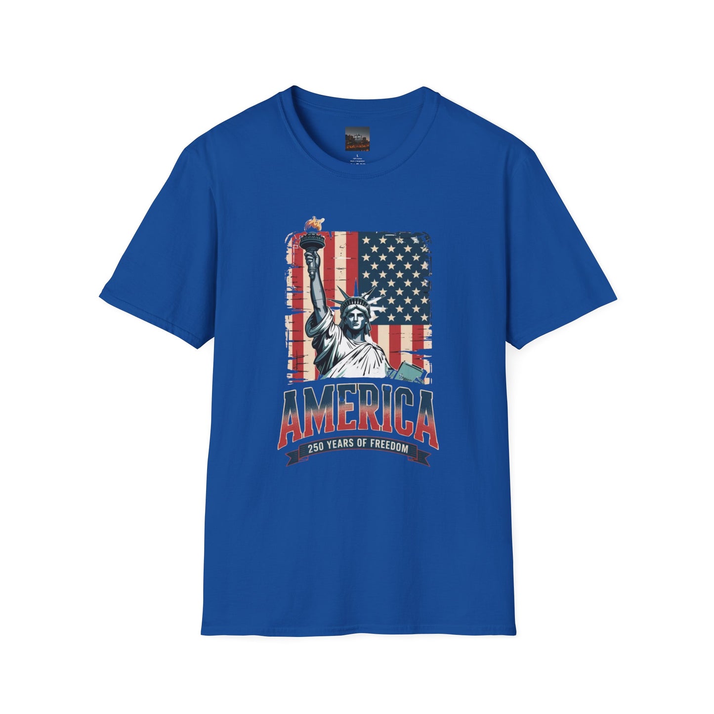 #250 Statue of Liberty American Flag 'America' Patriotic Independence Day T‑Shirt