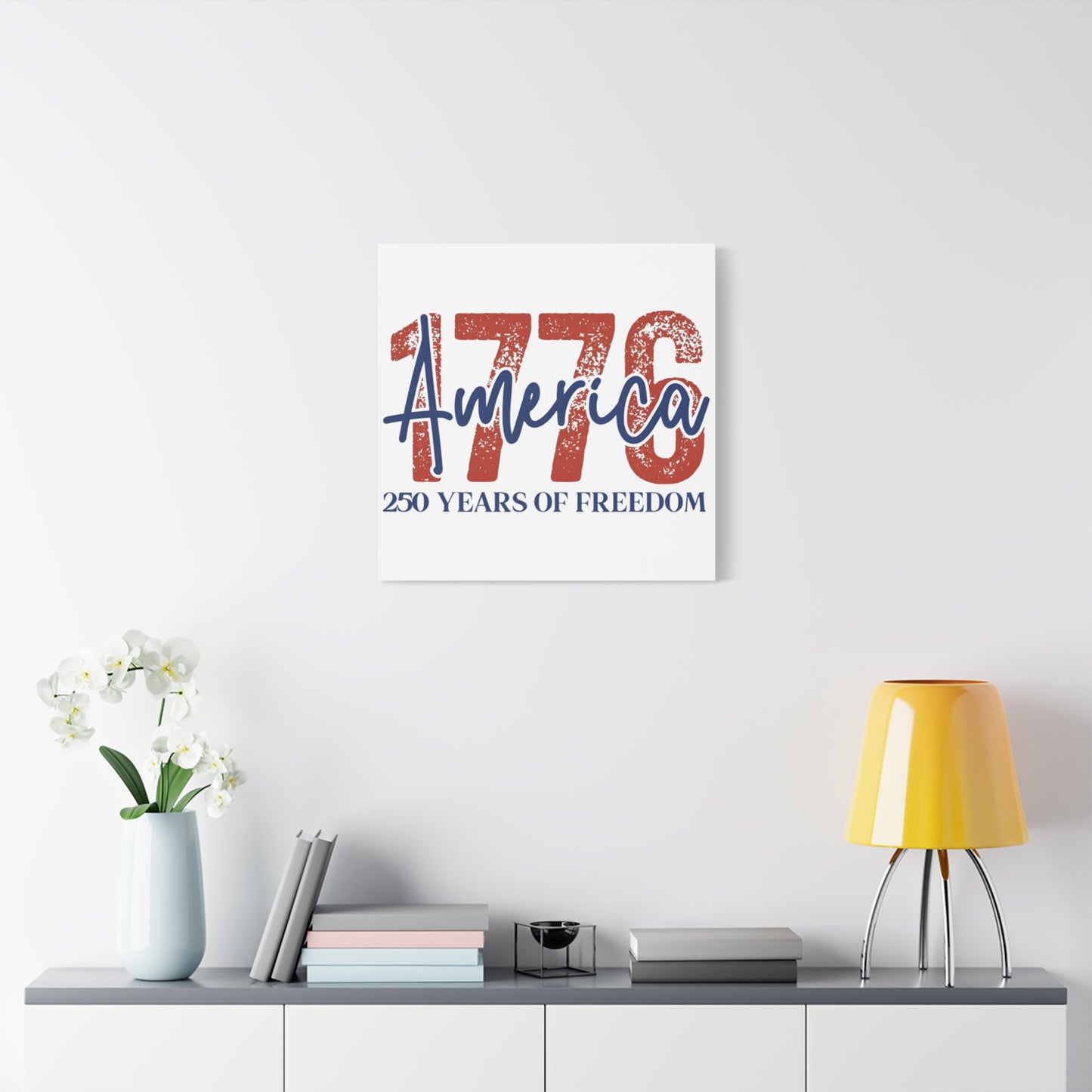 #250 1776 America: 250 Years of Freedom' Patriotic Independence Day Matte Canvas Wall Art