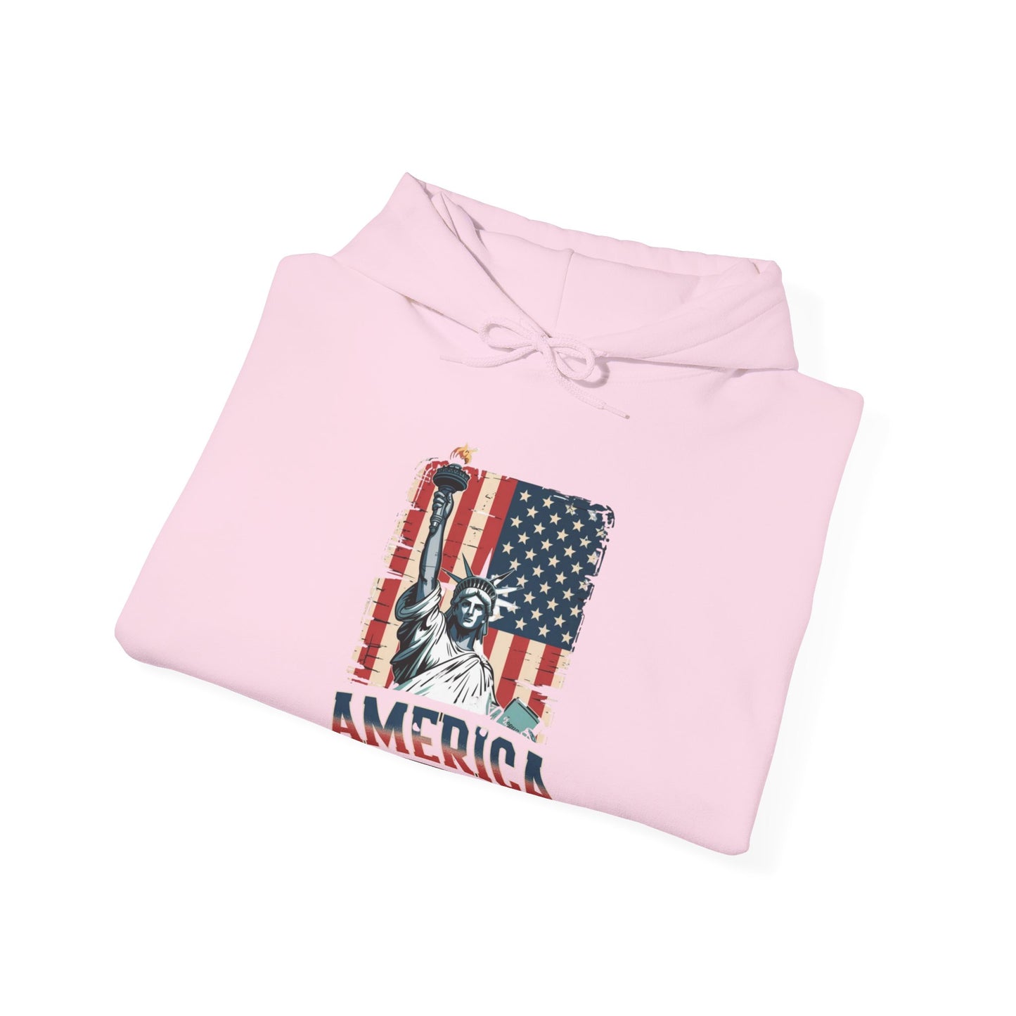 #250 Statue of Liberty American Flag 'America' Patriotic Independence Day Hoodie