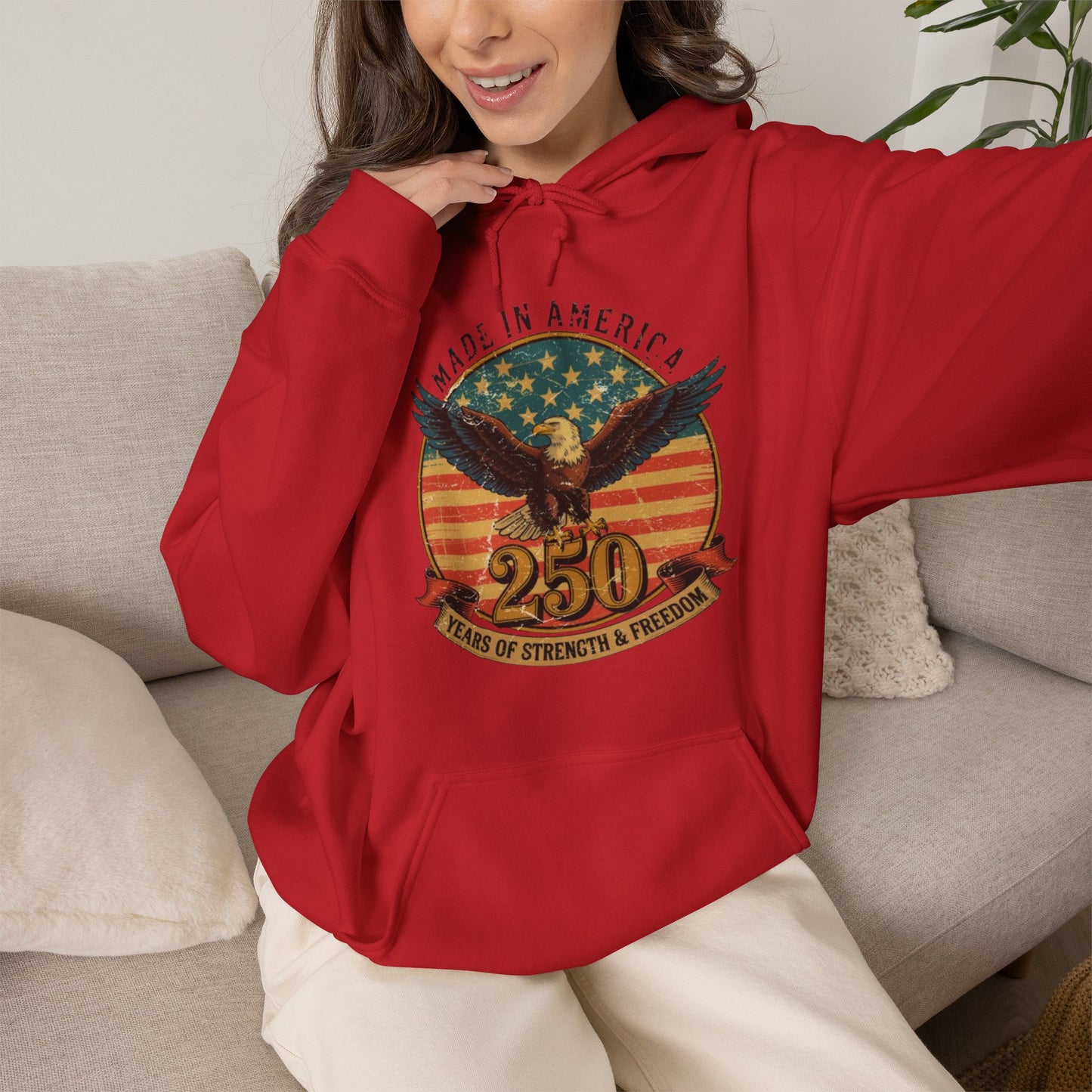 #250 Made in America Eagle 250th Anniversary Patriotic Hoodie