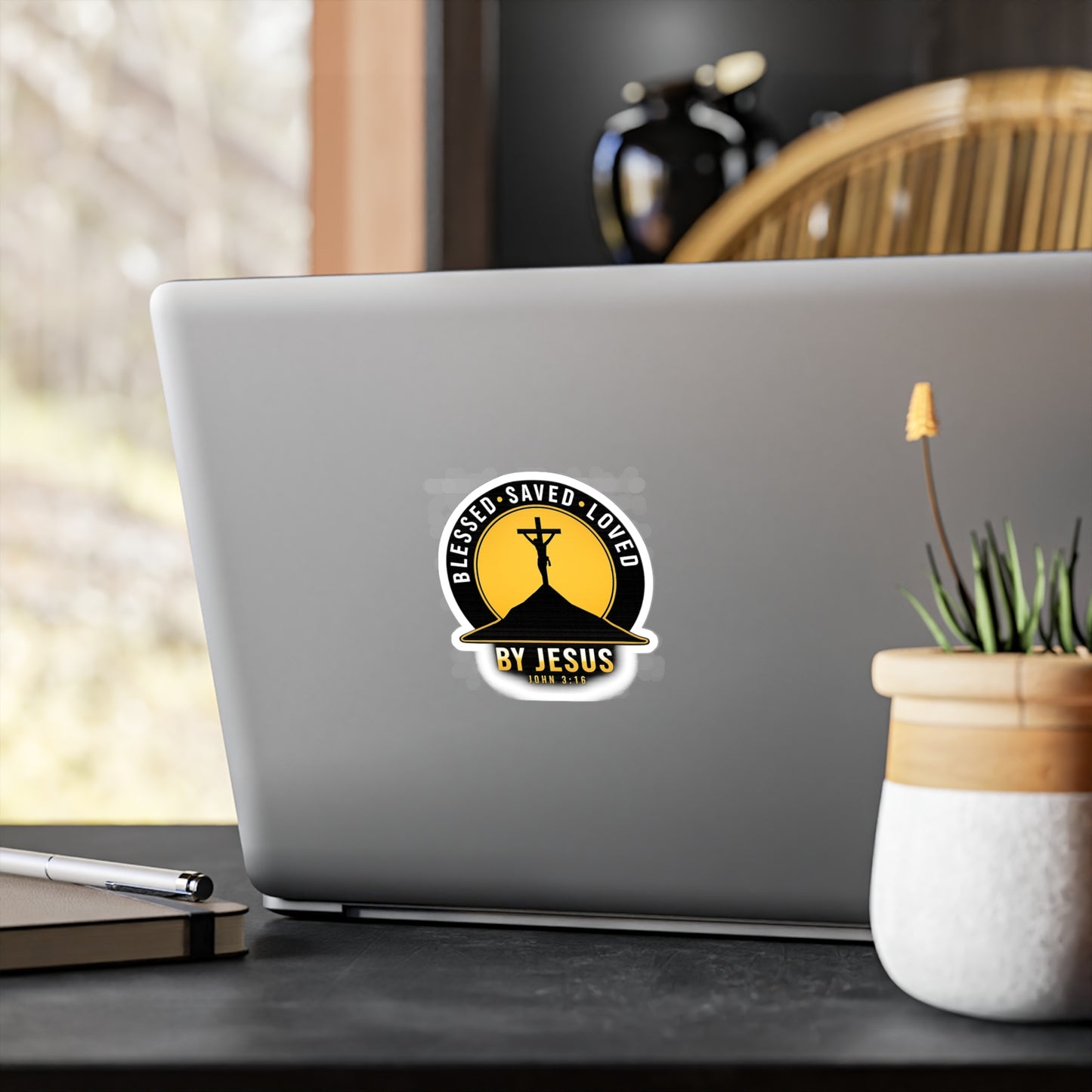 Blessed • Saved • Loved by Jesus Kiss-Cut Vinyl Sticker