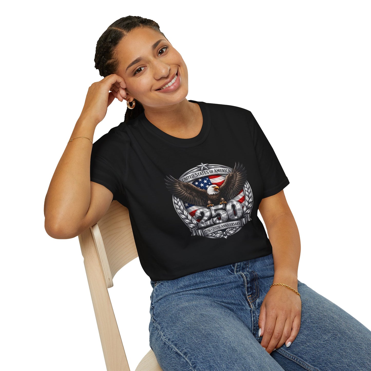 #250 Patriotic Bald Eagle 250 United States Emblem T-Shirt