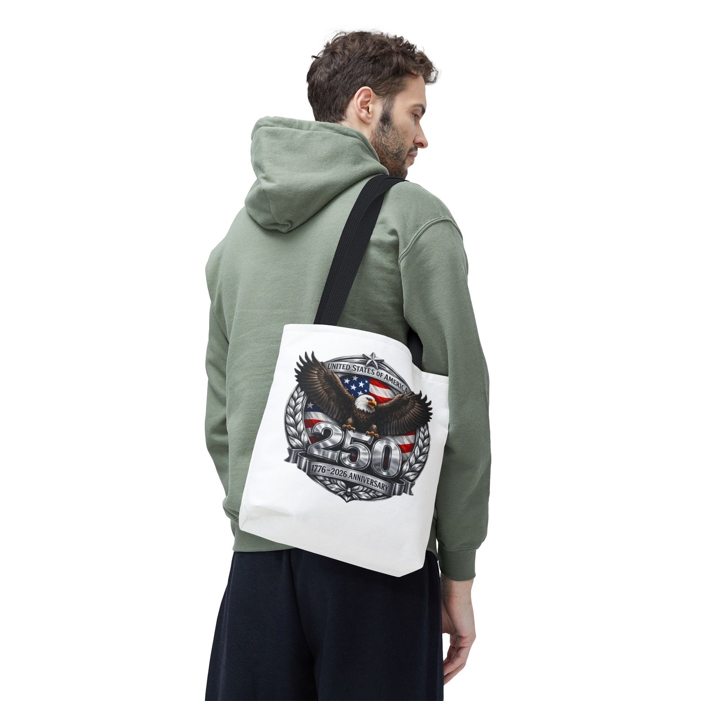 #250 Patriotic Bald Eagle 250 United States Emblem Tote Bag