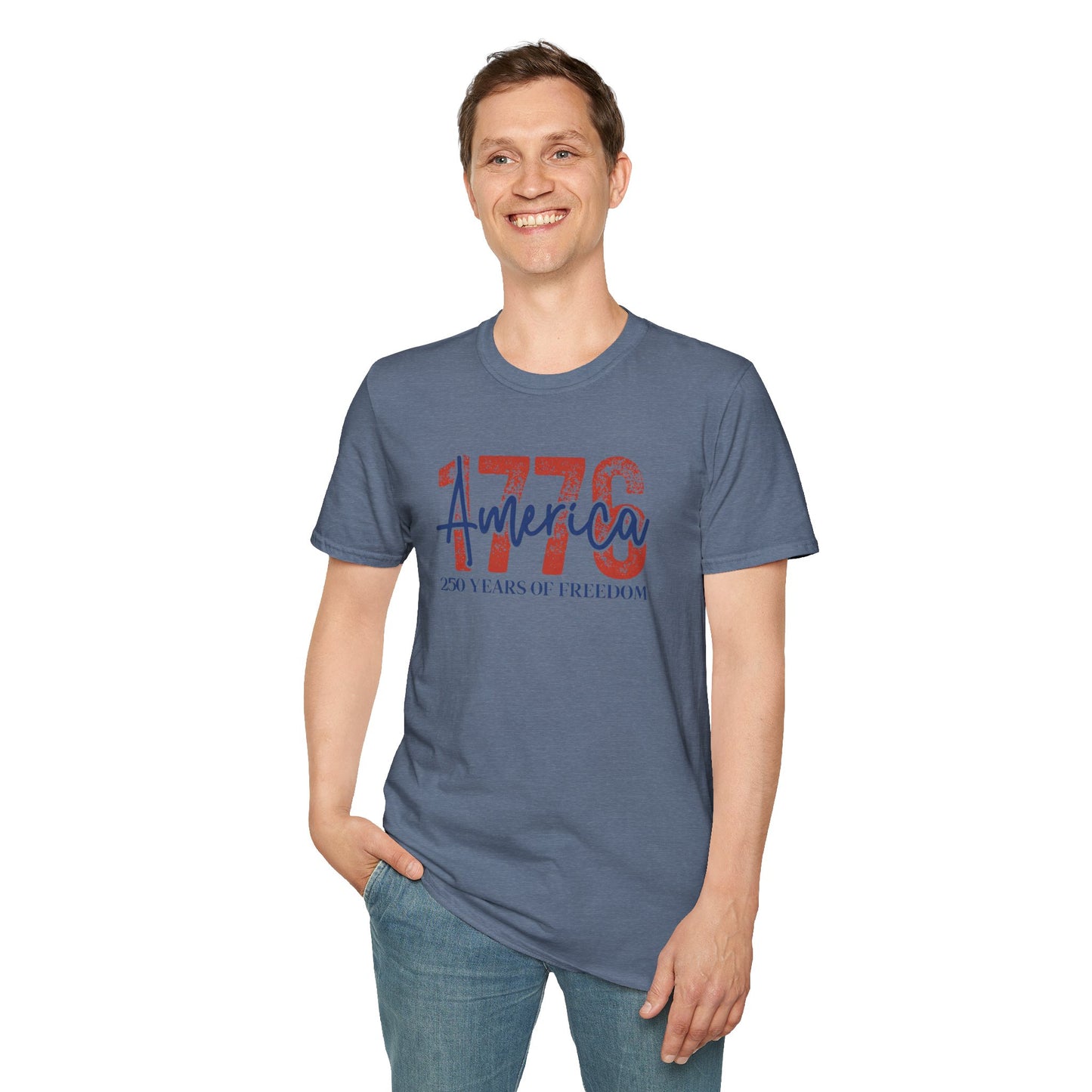 #250 1776 America: 250 Years of Freedom' Patriotic Independence Day Soft-Style Tee