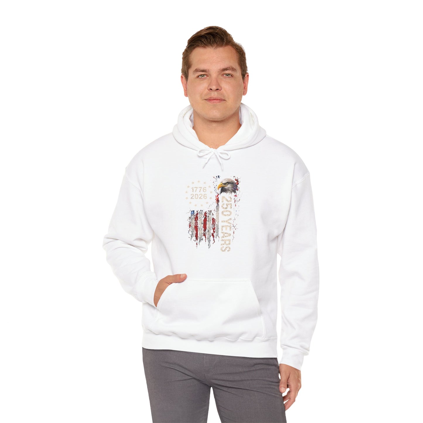 #250 1776-2026 250 Years USA Bicentennial Eagle Hoodie