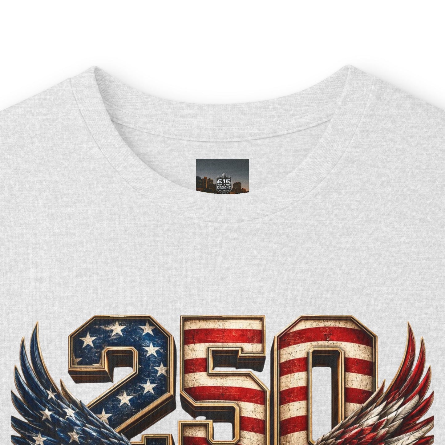 #250 250 Years of Freedom Eagle Patriotic American Flag Anniversary (1776–2026) Long Sleeve Tee