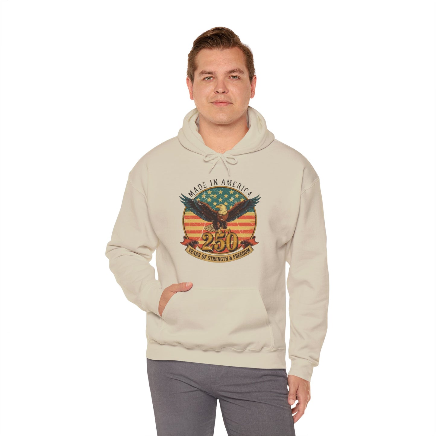 #250 Made in America Eagle 250th Anniversary Patriotic Hoodie