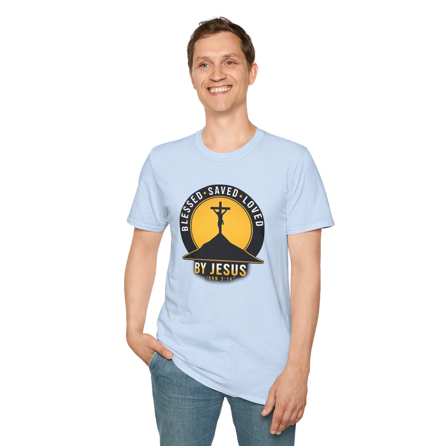 Blessed • Saved • Loved by Jesus T-Shirt — Christian Faith Tee