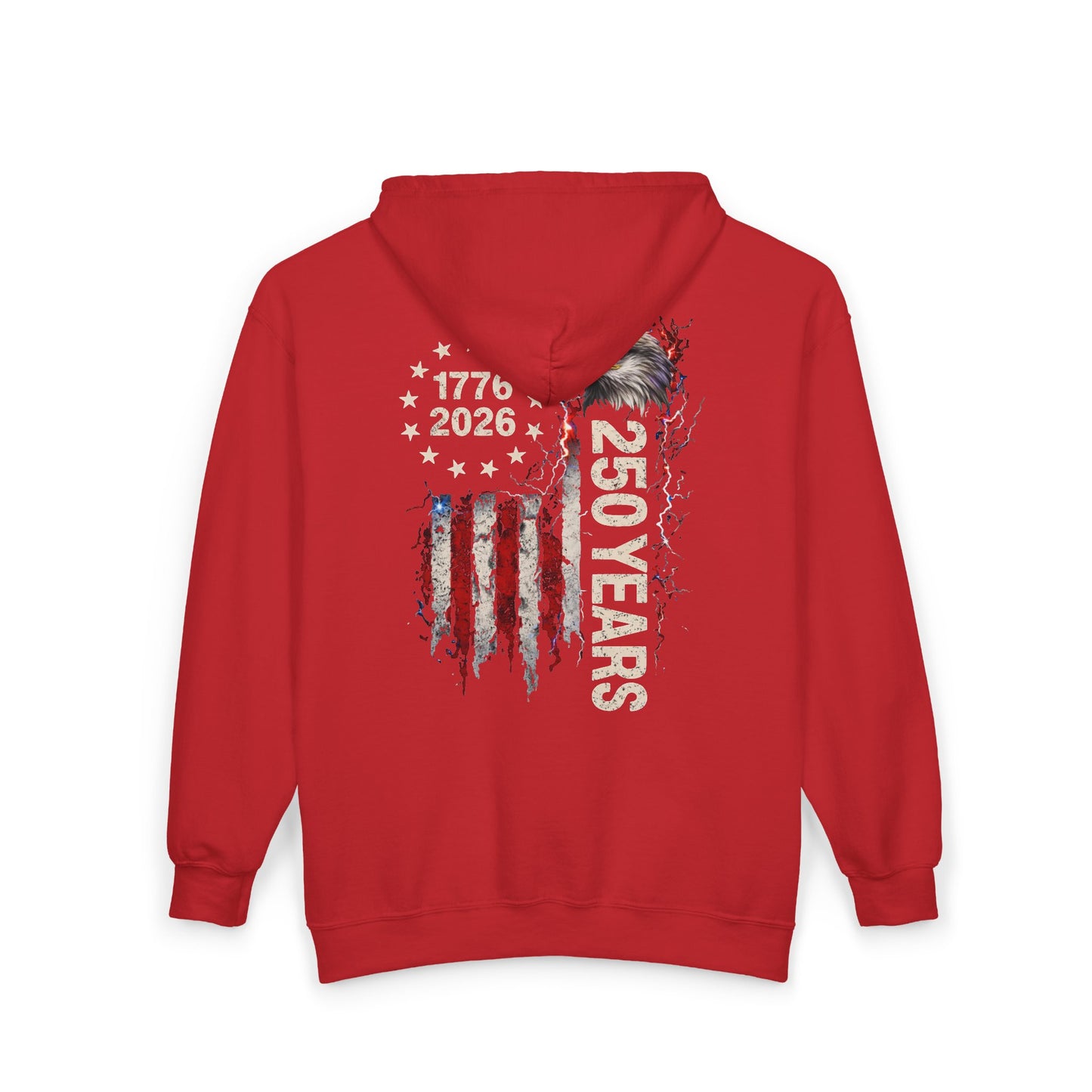 #250 1776-2026 250 Years USA Bicentennial Eagle Zip Hoodie