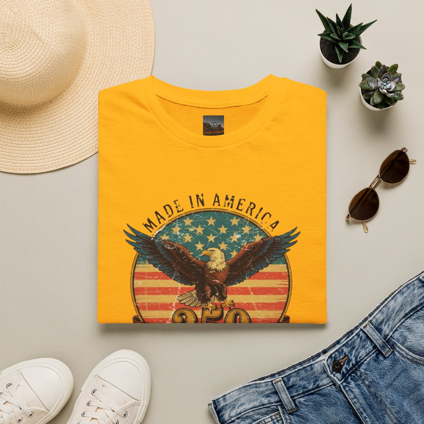 #250 Made in America Eagle 250th Anniversary Patriotic T-Shirt
