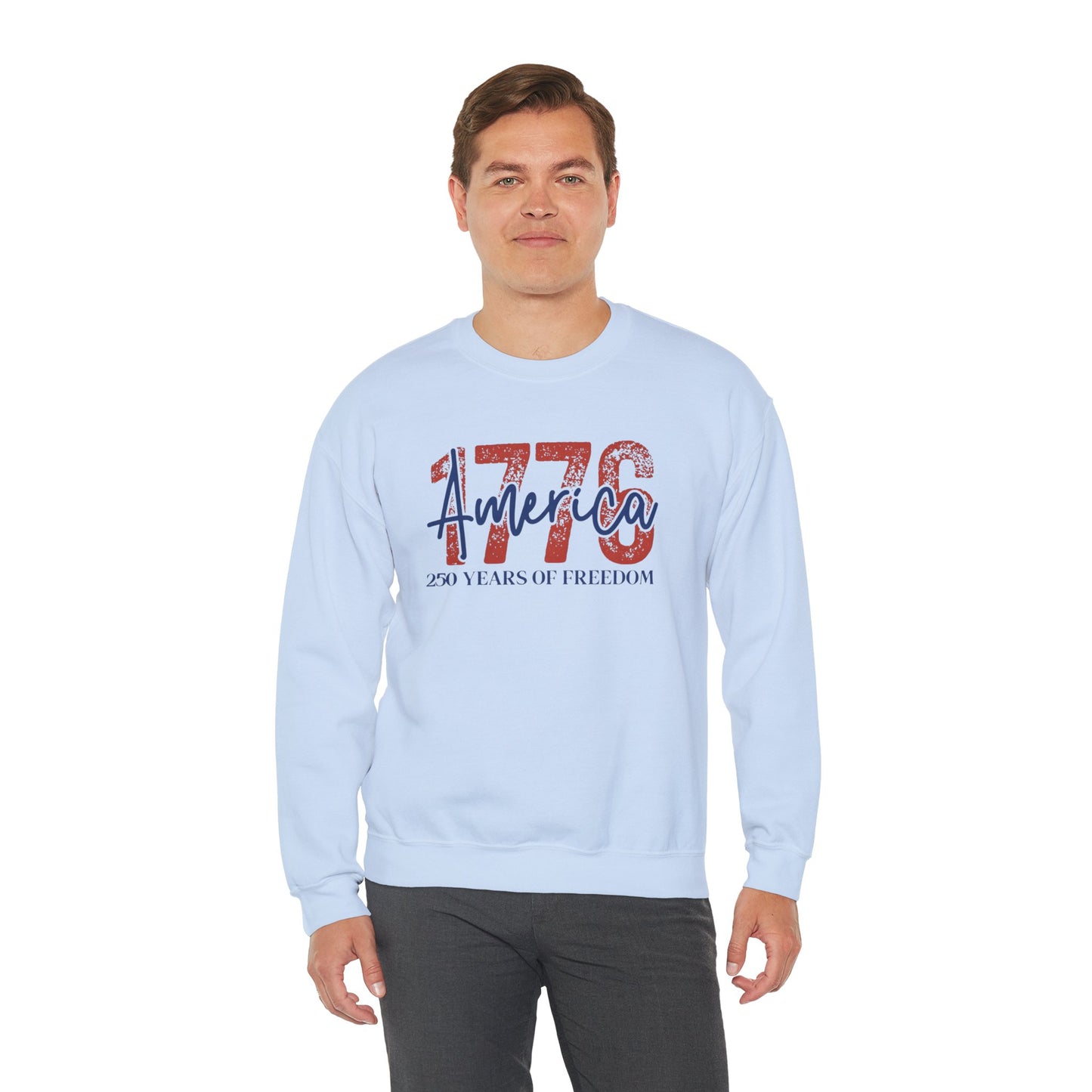#250 1776 America: 250 Years of Freedom' Patriotic Independence Day Crewneck Sweatshirt
