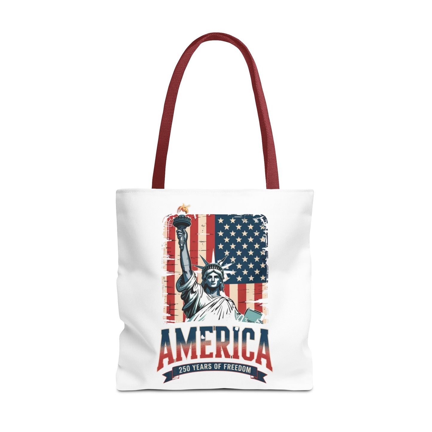 #250 Statue of Liberty American Flag 'America' Patriotic Independence Day Tote Bag