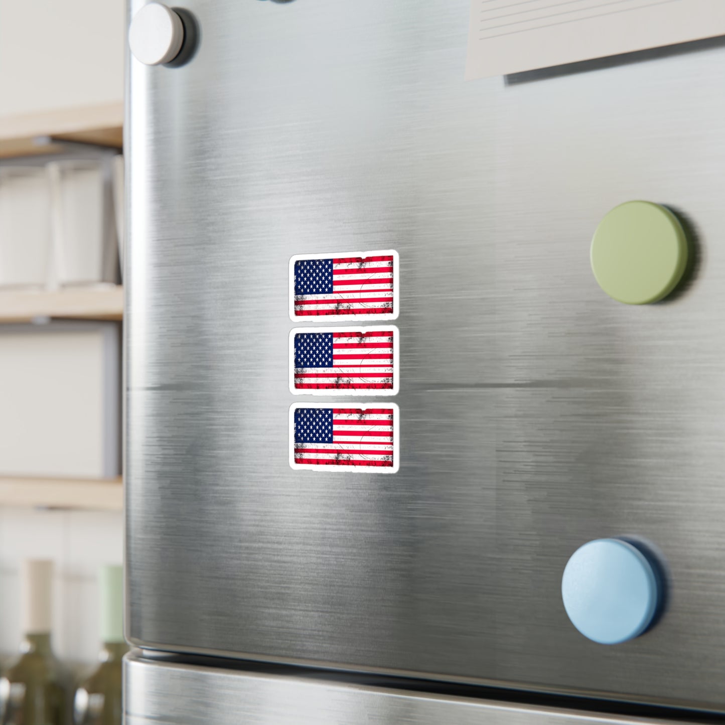 #250 Distressed American Flag Vinyl Decal — Kiss-Cut USA Sticker