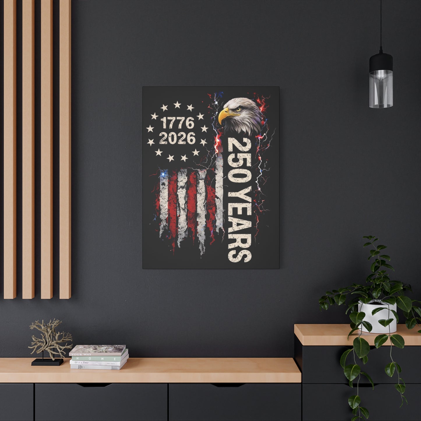 #250 1776-2026 250 Years USA Bicentennial Eagle Matte Canvas Wall Art