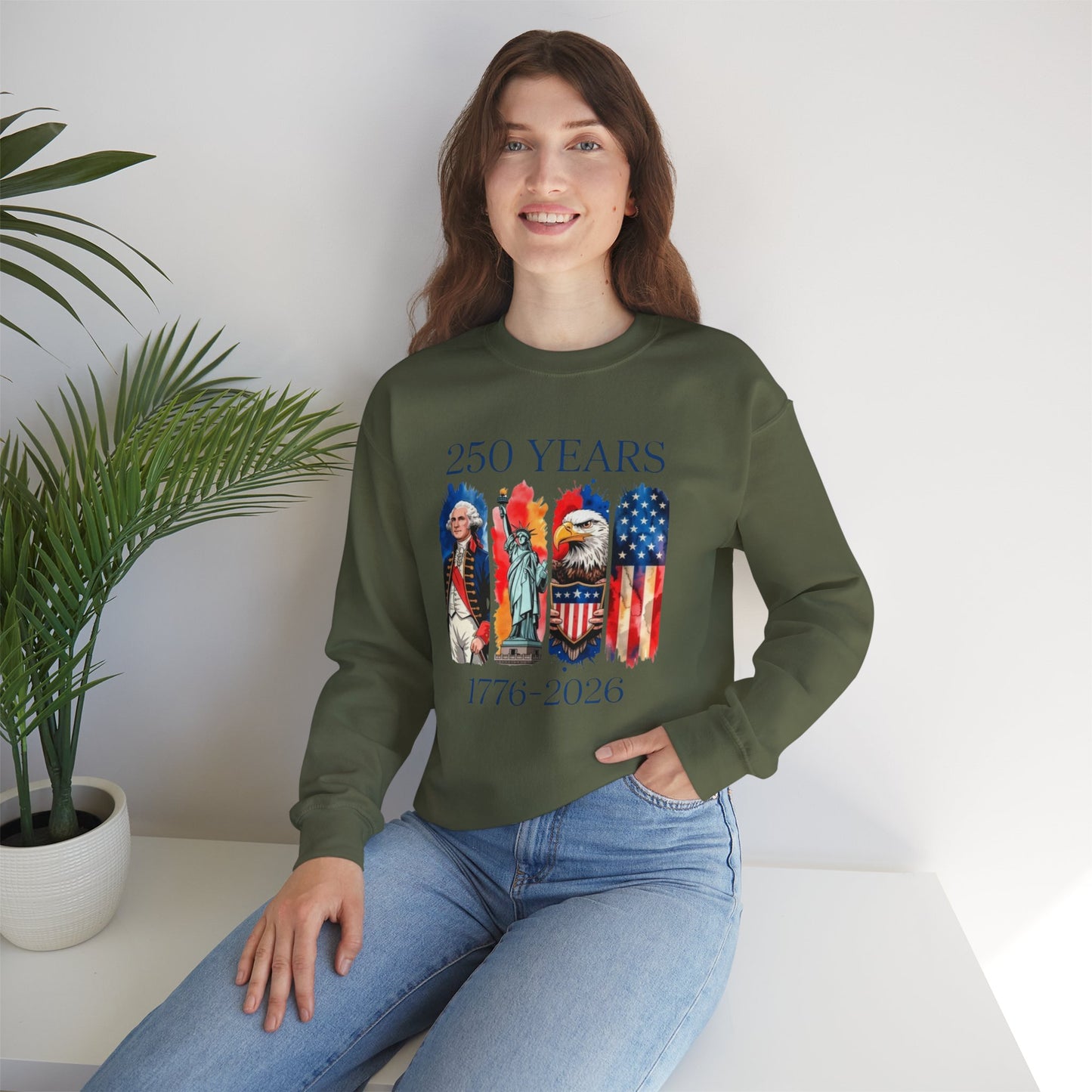 #250 250 Years American History Celebration 1776–2026 Patriotic Crewneck Sweatshirt