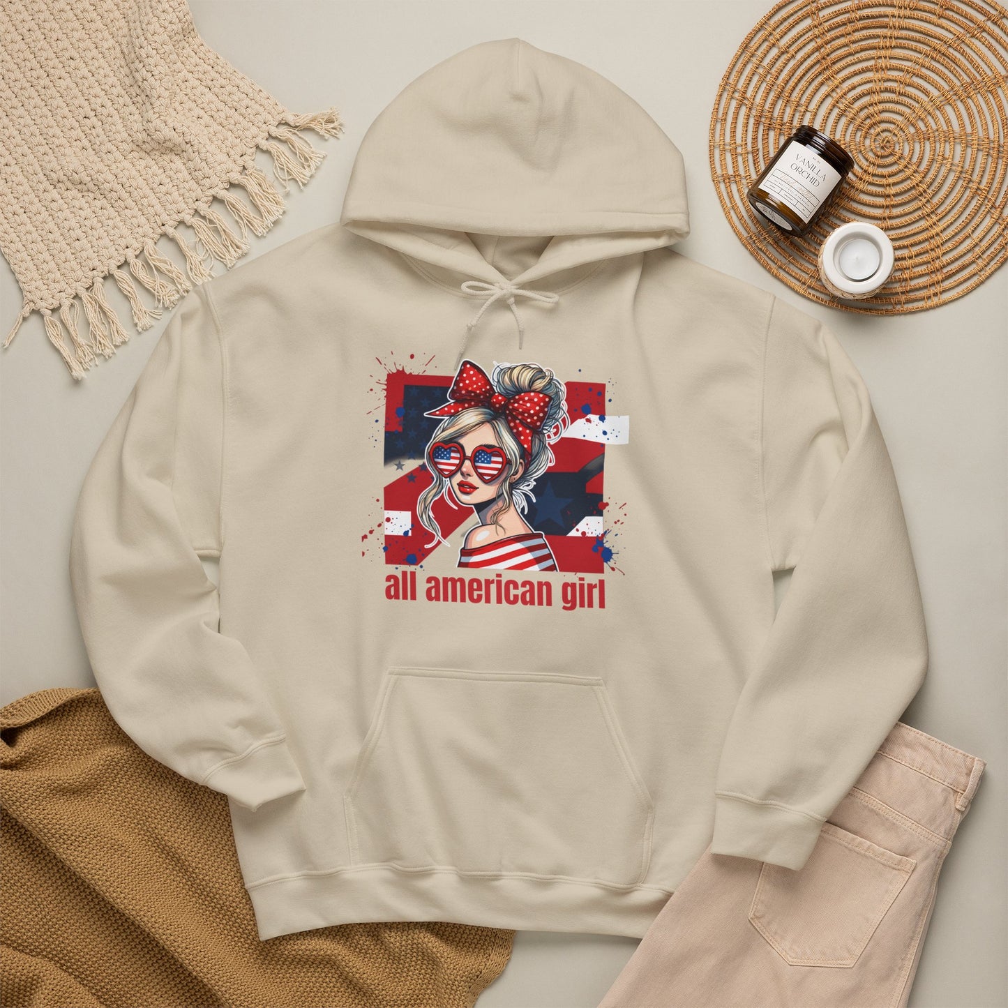 #250 All American Girl Patriotic Hoodie