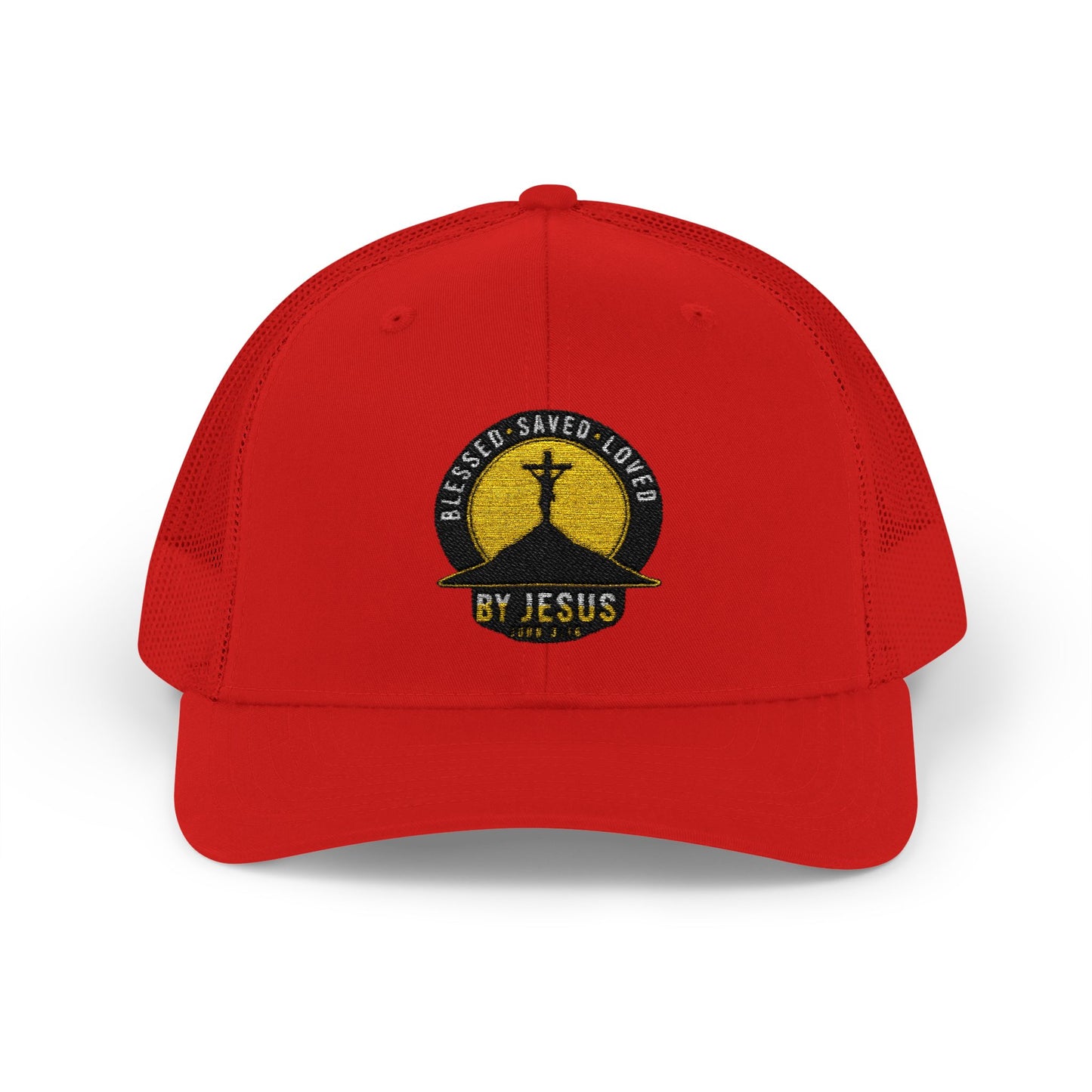 Blessed • Saved • Loved by Jesus Christian Trucker Cap - Embroidered Snapback