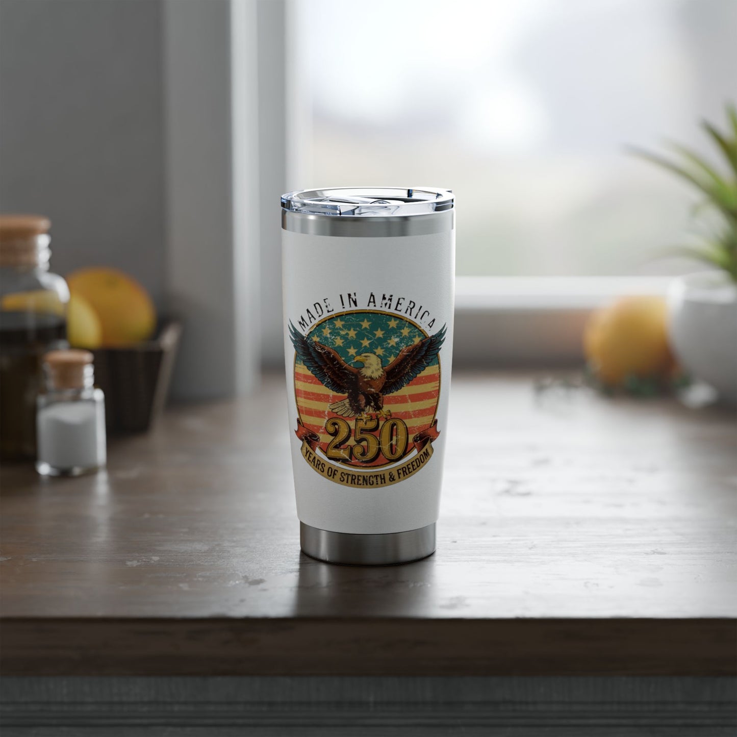 #250 Made in America Eagle 250th Anniversary Patriotic Vagabond 20oz Tumbler Stainless Travel Cup