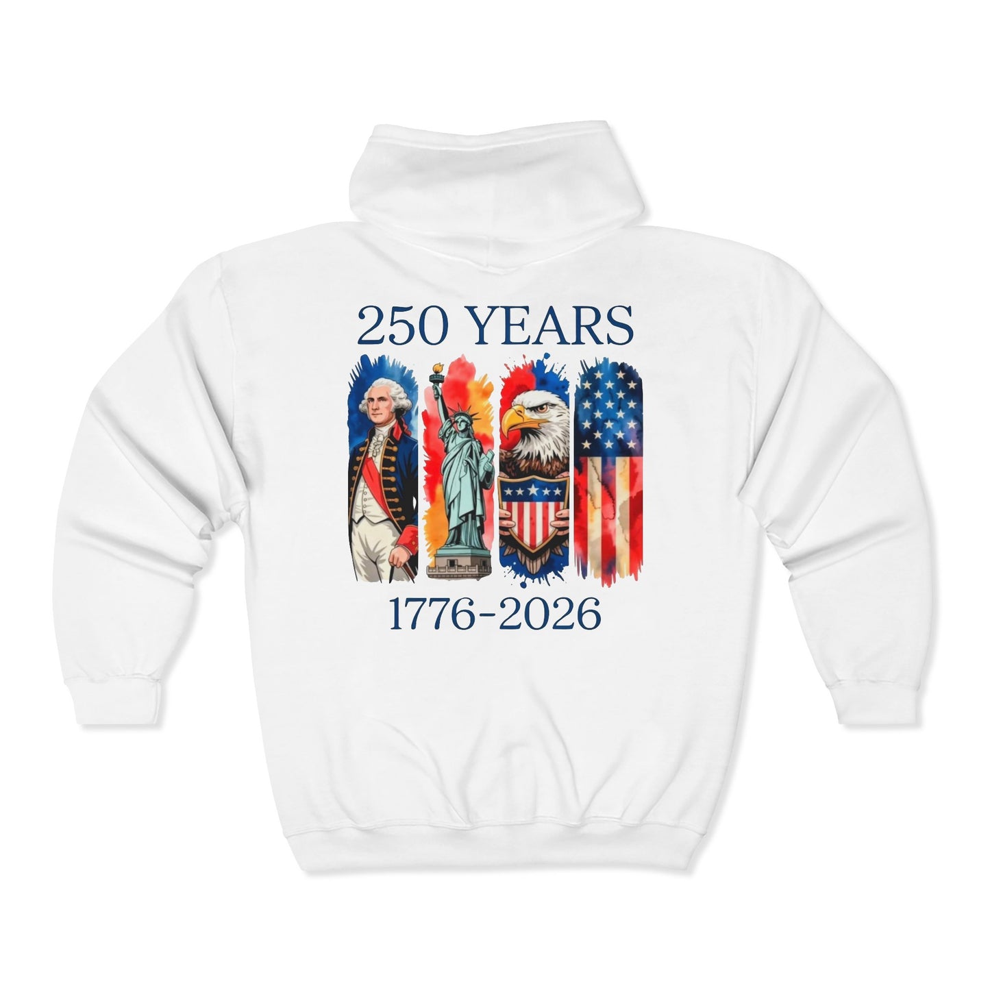 #250 250 Years American History Celebration 1776–2026 Patriotic Zip Hoodie