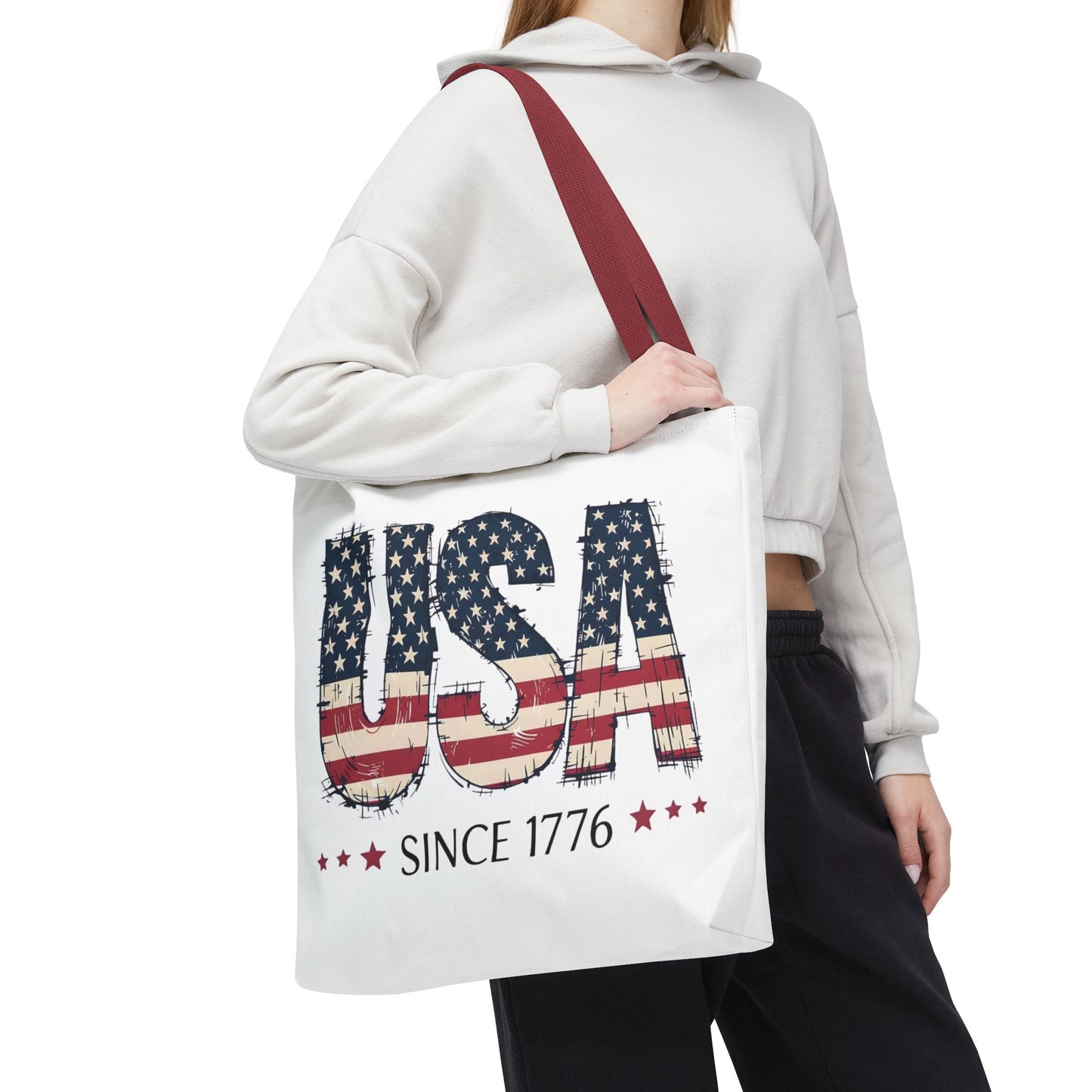 #250 USA Flag "USA Since 1776" Patriotic Tote Bag