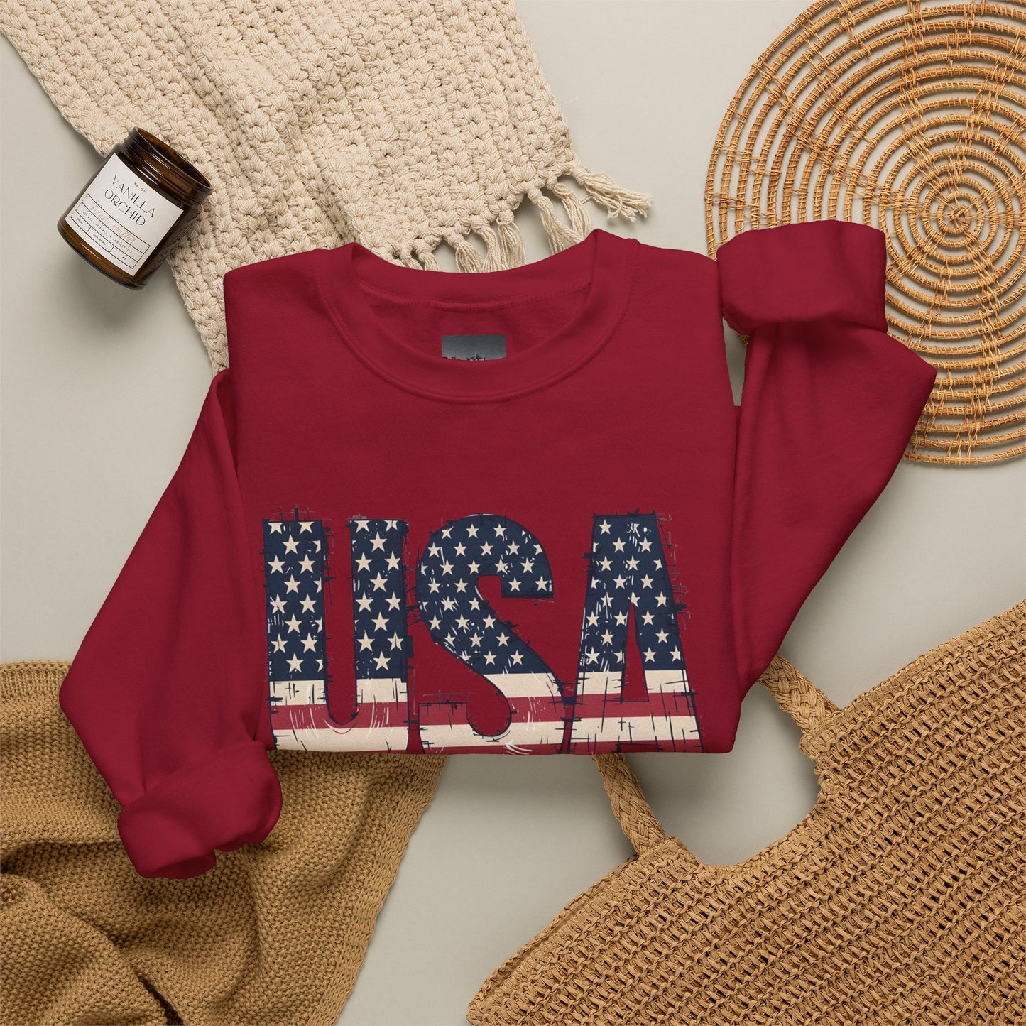 #250 USA Flag "USA Since 1776" Patriotic Crewneck Sweatshirt
