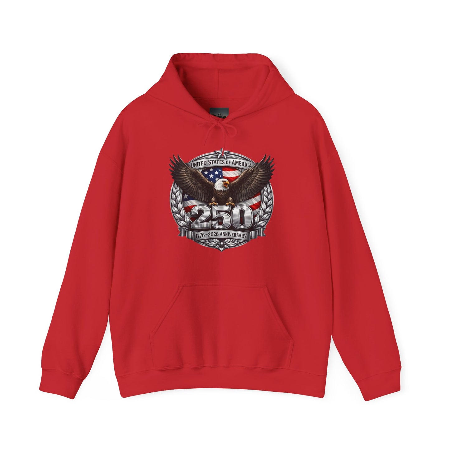 #250 Patriotic Bald Eagle 250 United States Emblem Hoodie