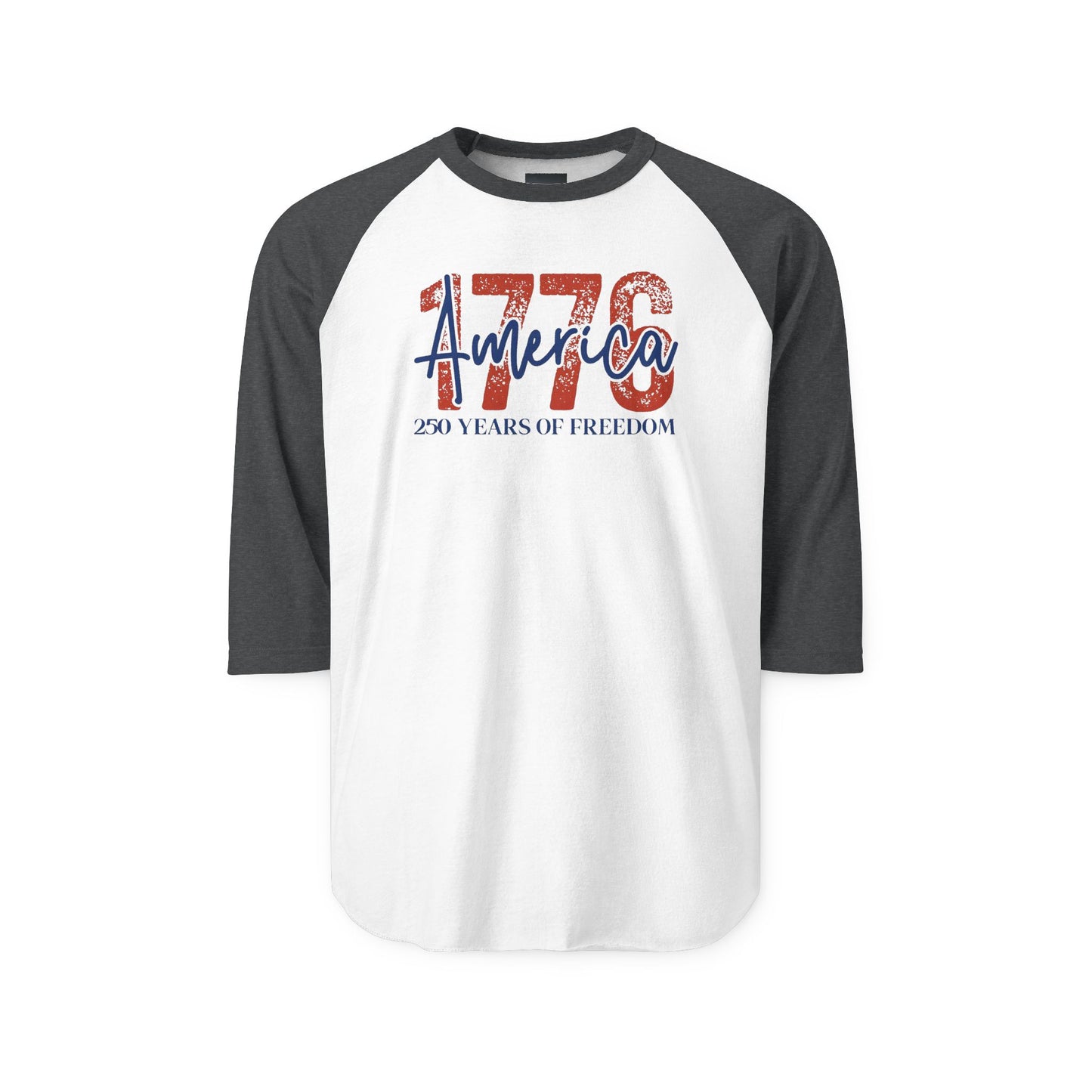 #250 1776 America: 250 Years of Freedom' Patriotic Independence Day Raglan Shirt Baseball Tee