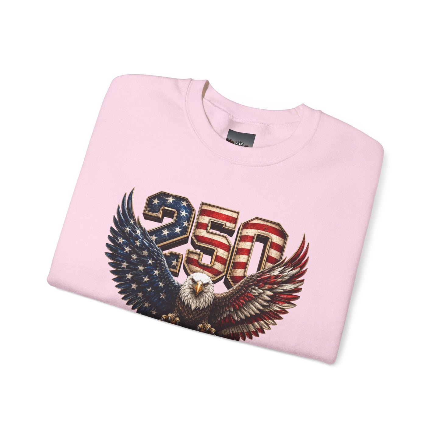 #250 250 Years of Freedom Eagle Patriotic American Flag Anniversary (1776–2026) Crewneck Sweatshirt