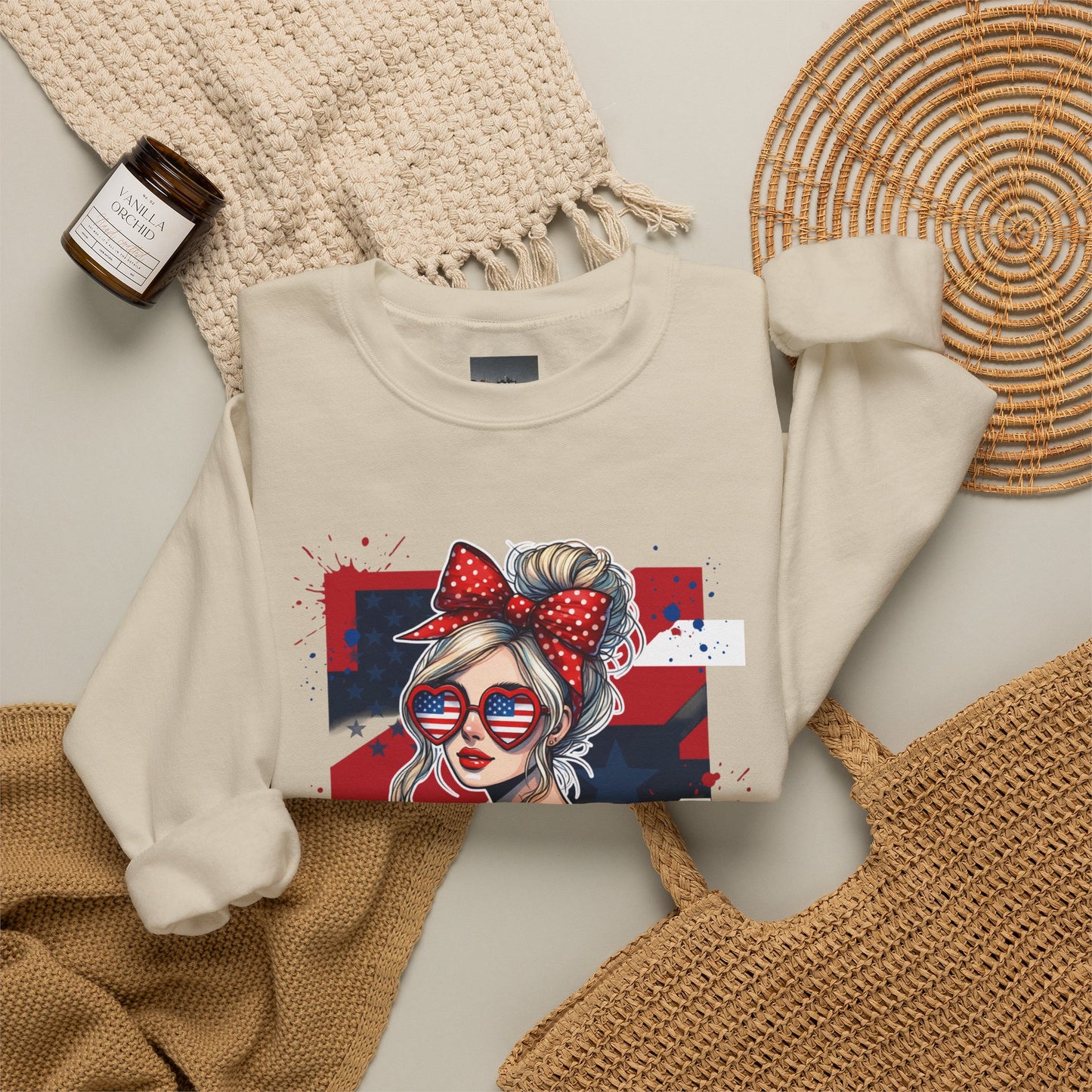 #250 All American Girl Patriotic Sweatshirt