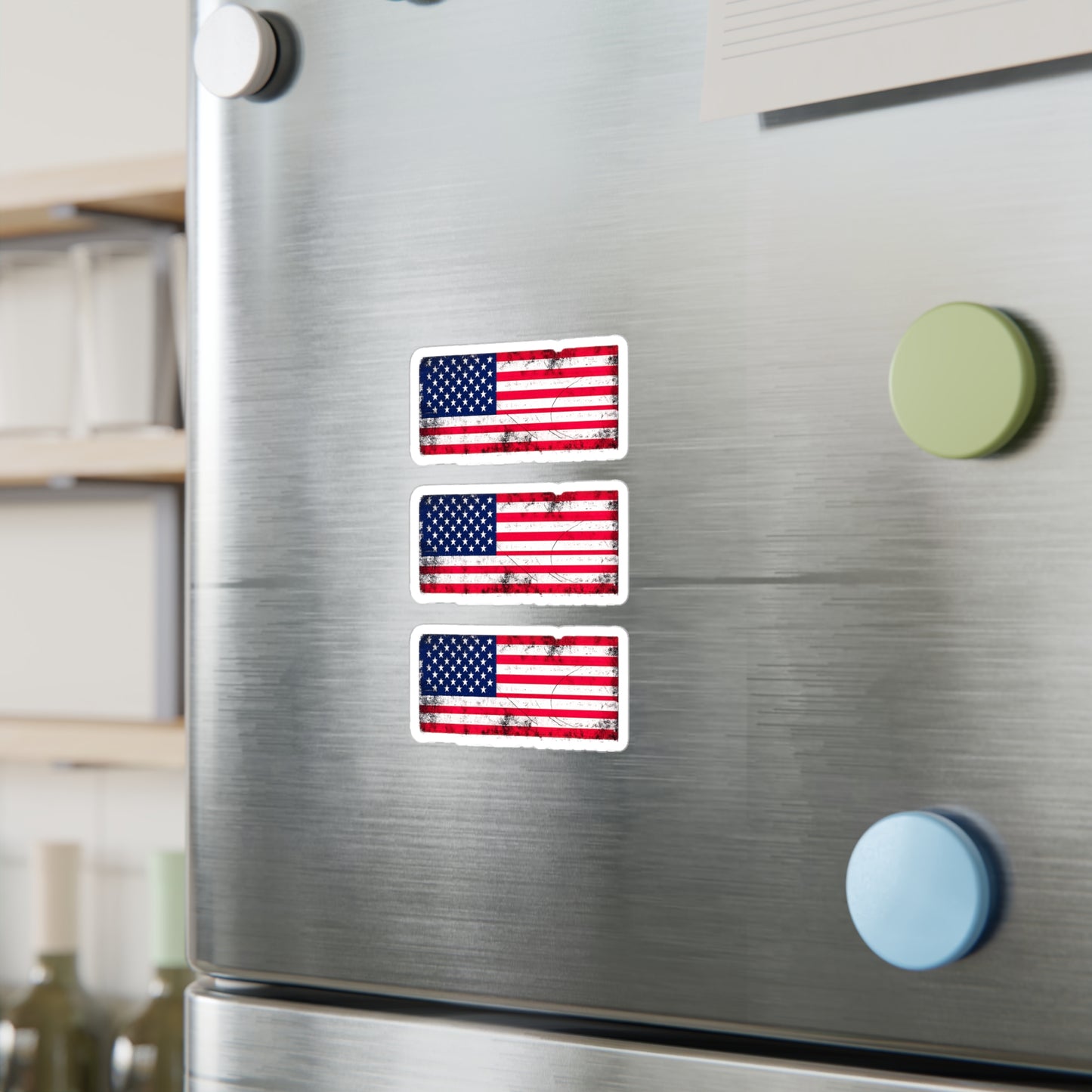 #250 Distressed American Flag Vinyl Decal — Kiss-Cut USA Sticker