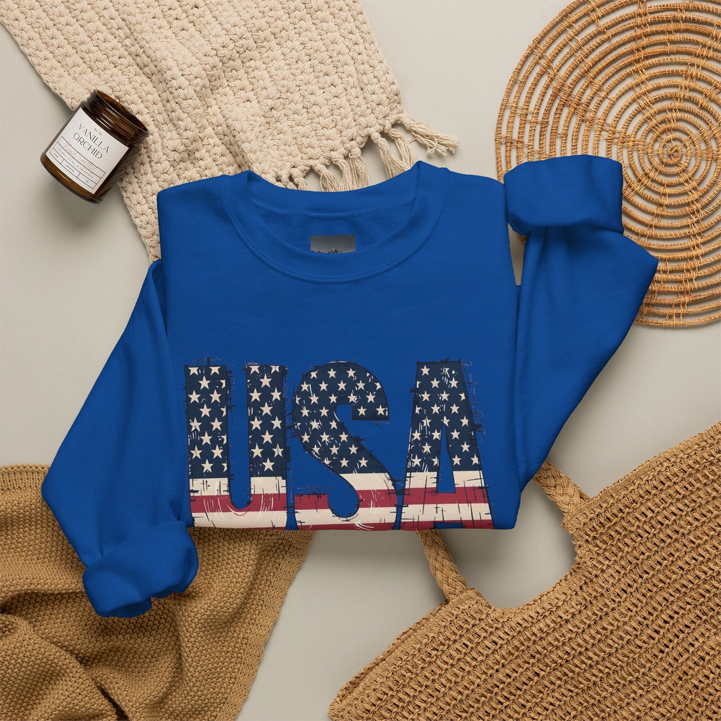 #250 USA Flag "USA Since 1776" Patriotic Crewneck Sweatshirt