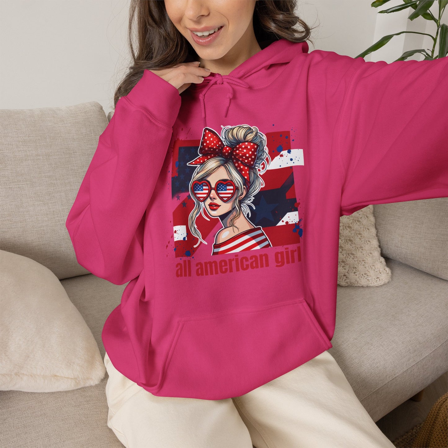 #250 All American Girl Patriotic Hoodie