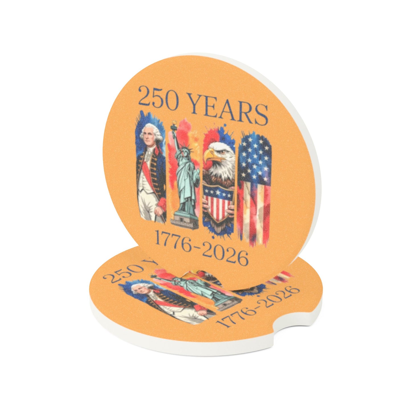 #250 250 Years American History Celebration 1776–2026 Patriotic Car Coaster Insert