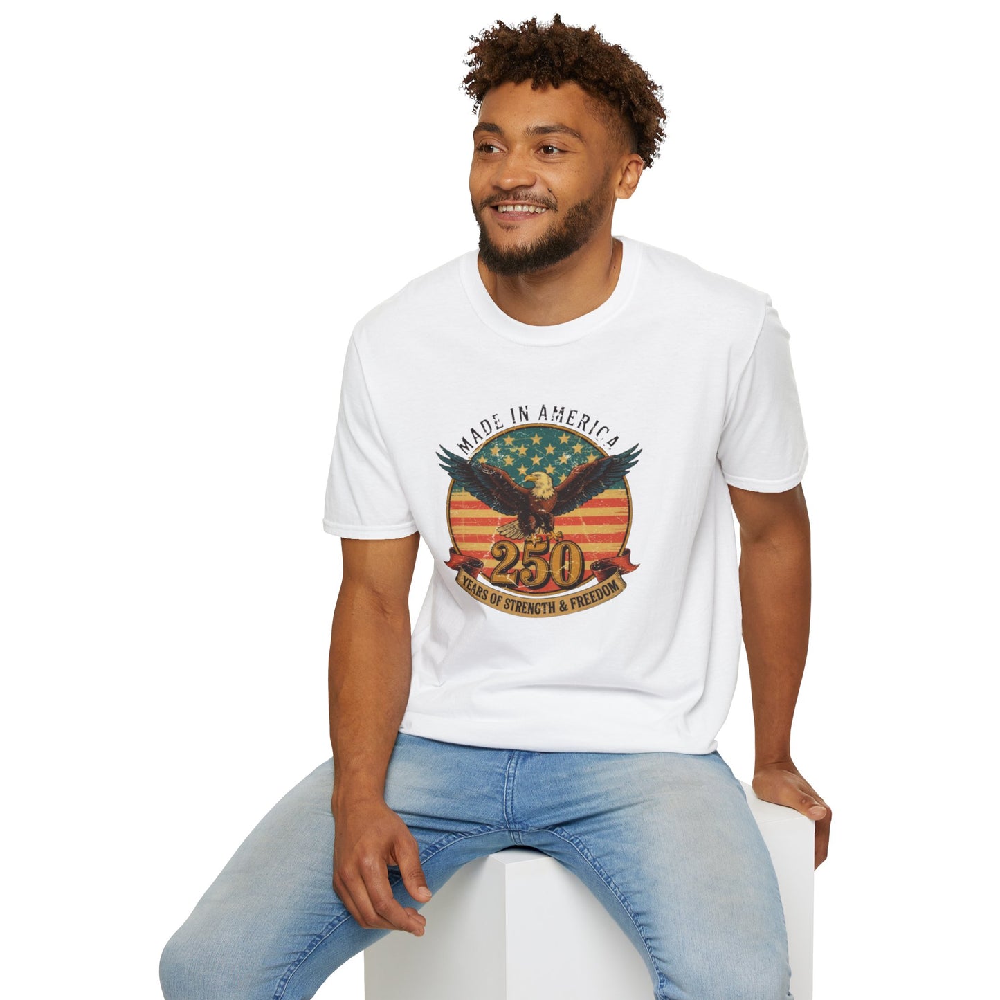 #250 Made in America Eagle 250th Anniversary Patriotic T-Shirt