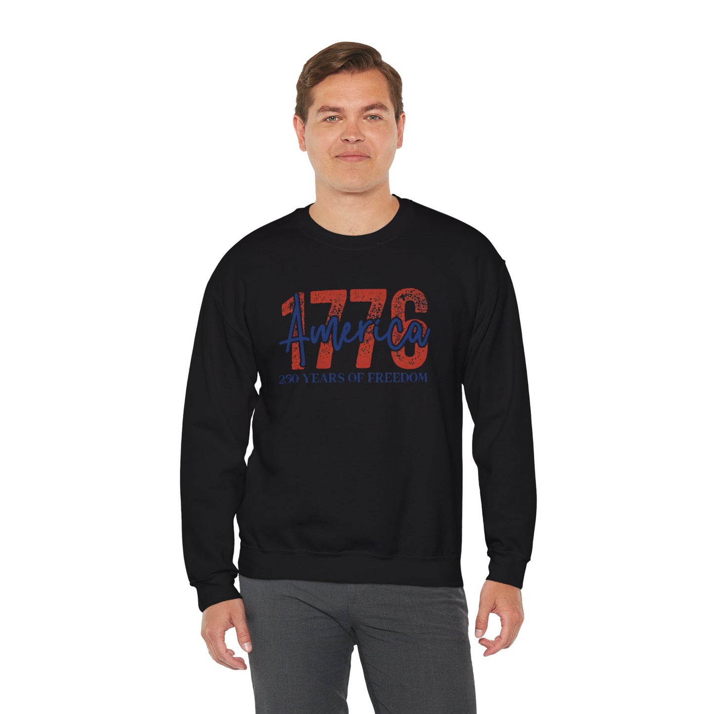 #250 1776 America: 250 Years of Freedom' Patriotic Independence Day Crewneck Sweatshirt